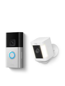 Product photograph of Ring Video Doorbell Plus With Wireless Spotlight Camera Plus from very.co.uk