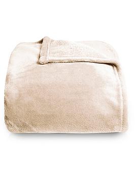 Product photograph of Silentnight Supersoft Throw In Stone from very.co.uk