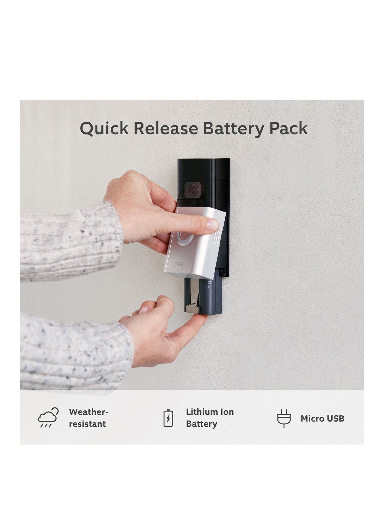 Quick release store battery pack ring