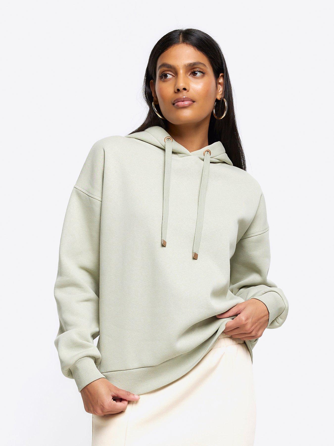 River Island Drawstring Hoodie - Light Khaki | very.co.uk