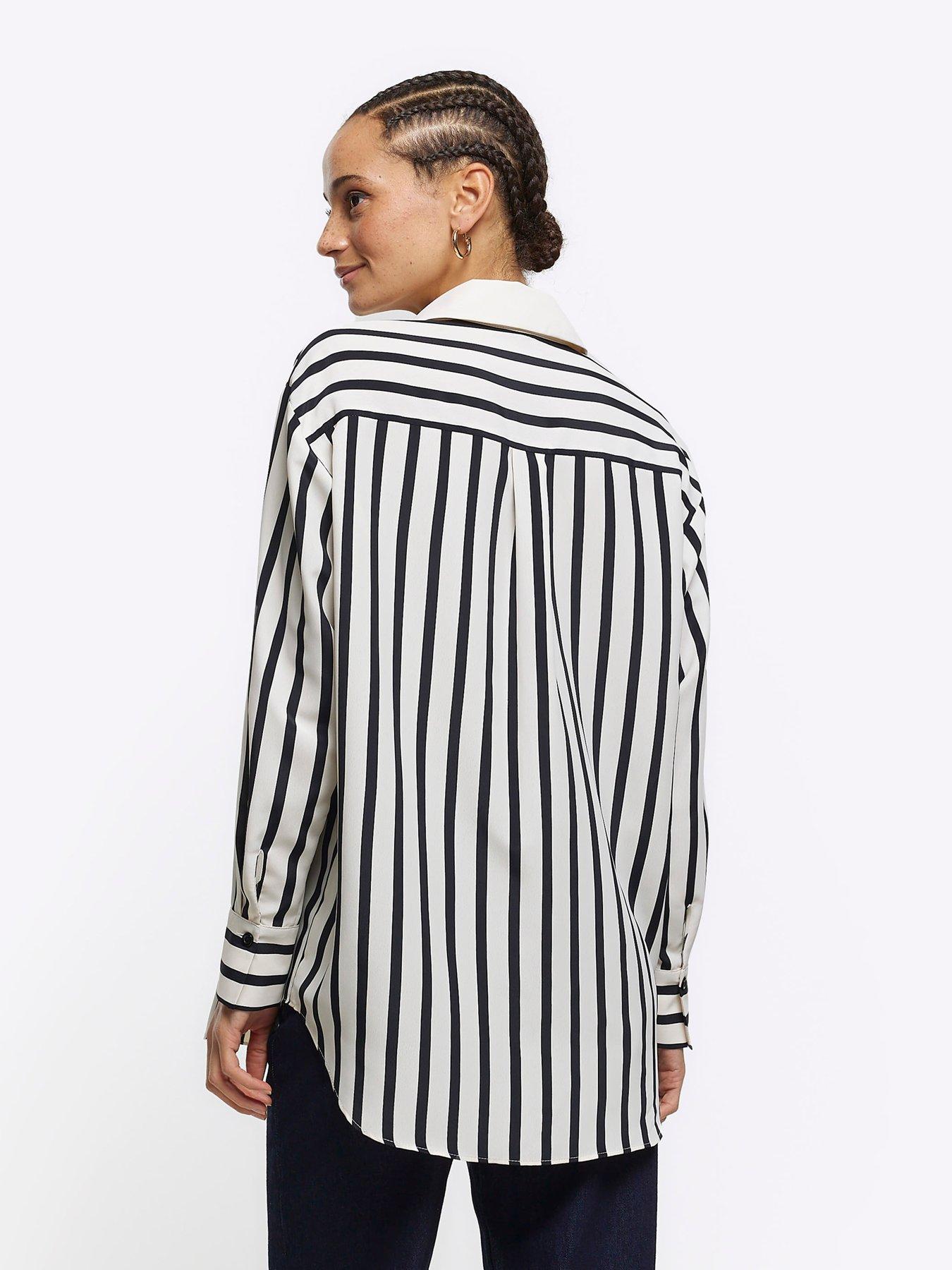 Black and white striped shirt river island sales