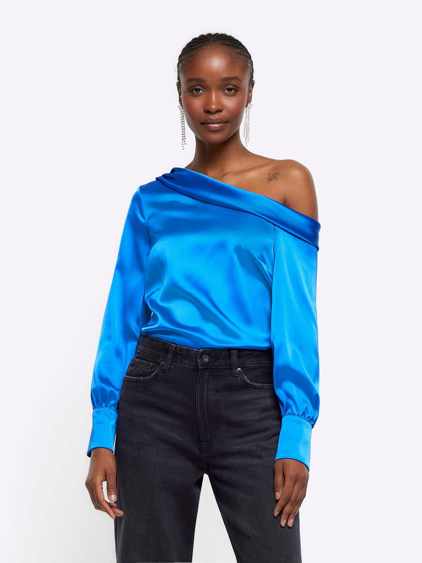 Satin store bardot top