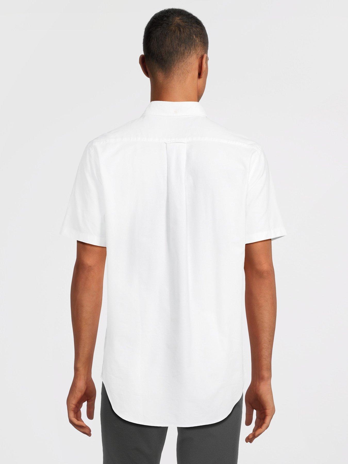 Image 2 of 5 of GANT Regular Fit Short Sleeve Oxford Shirt - White