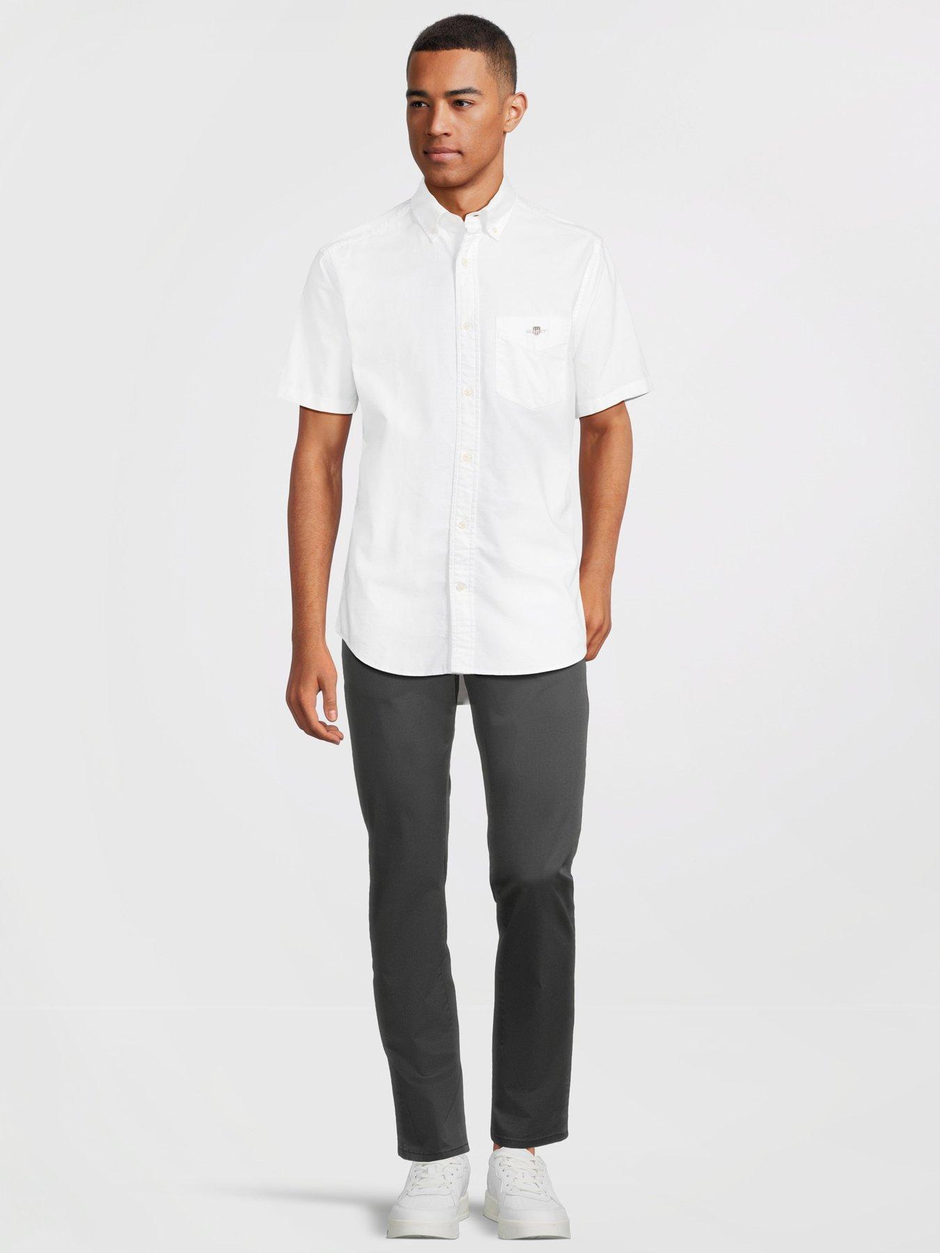 Image 3 of 5 of GANT Regular Fit Short Sleeve Oxford Shirt - White