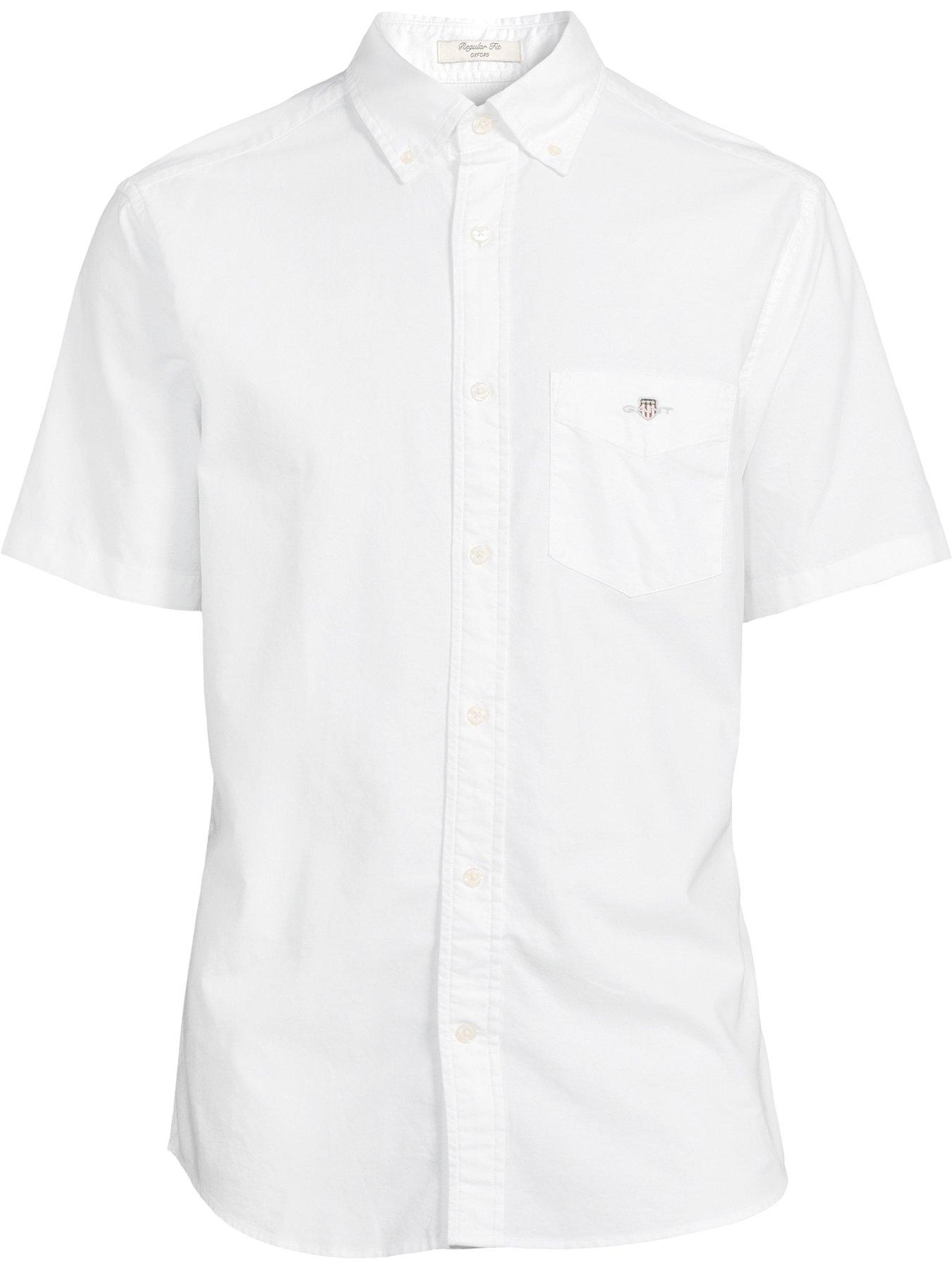 Image 5 of 5 of GANT Regular Fit Short Sleeve Oxford Shirt - White