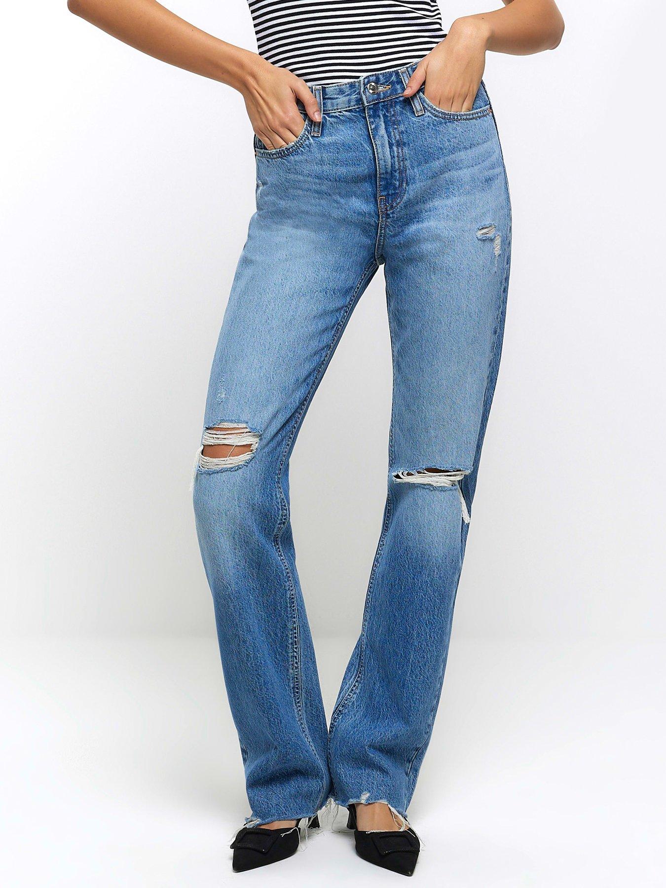 Jenny Rip Knee Jeggings - Blue