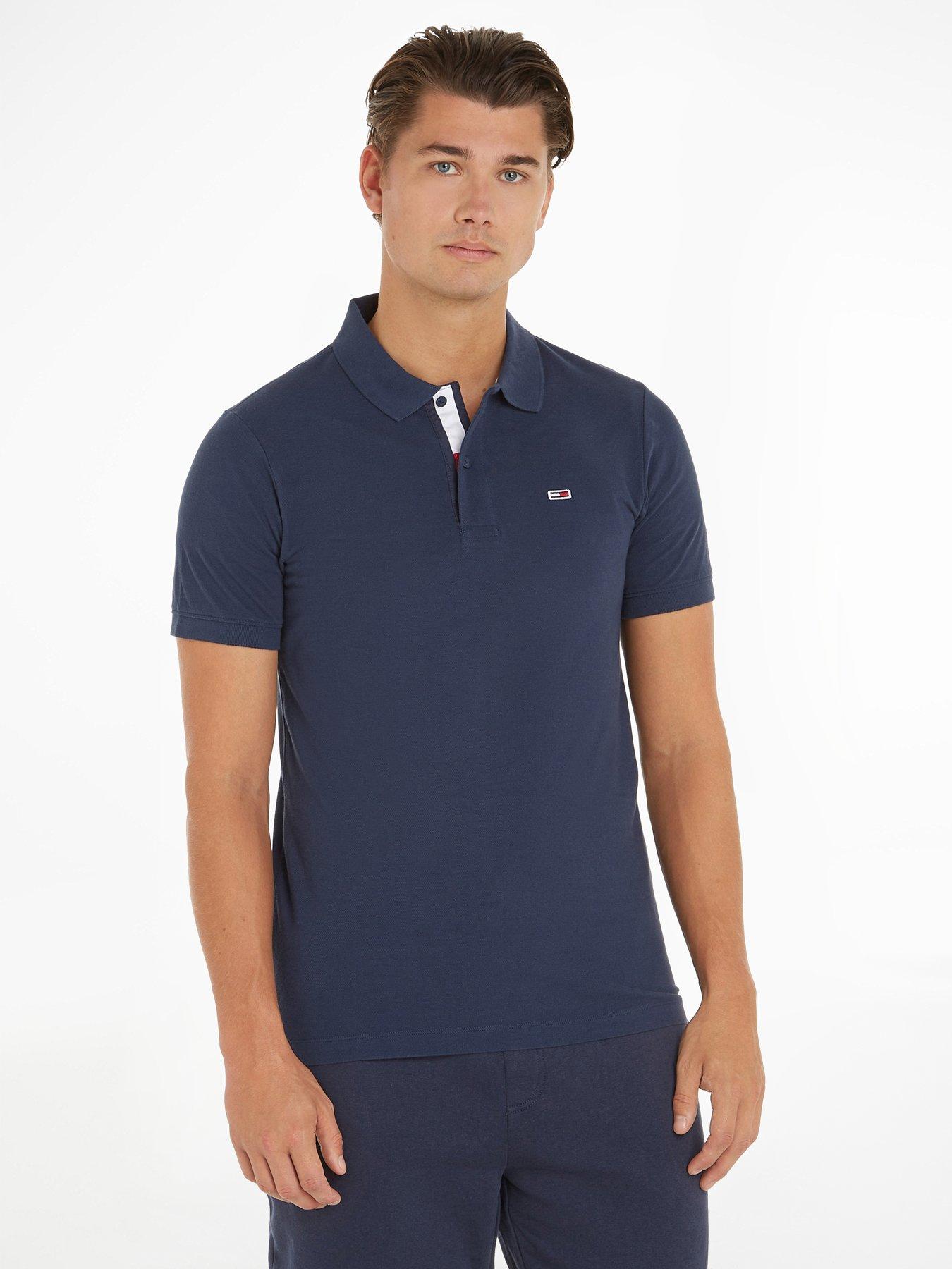 Tommy Jeans Cotton Slim Fit Polo T-Shirt - Navy