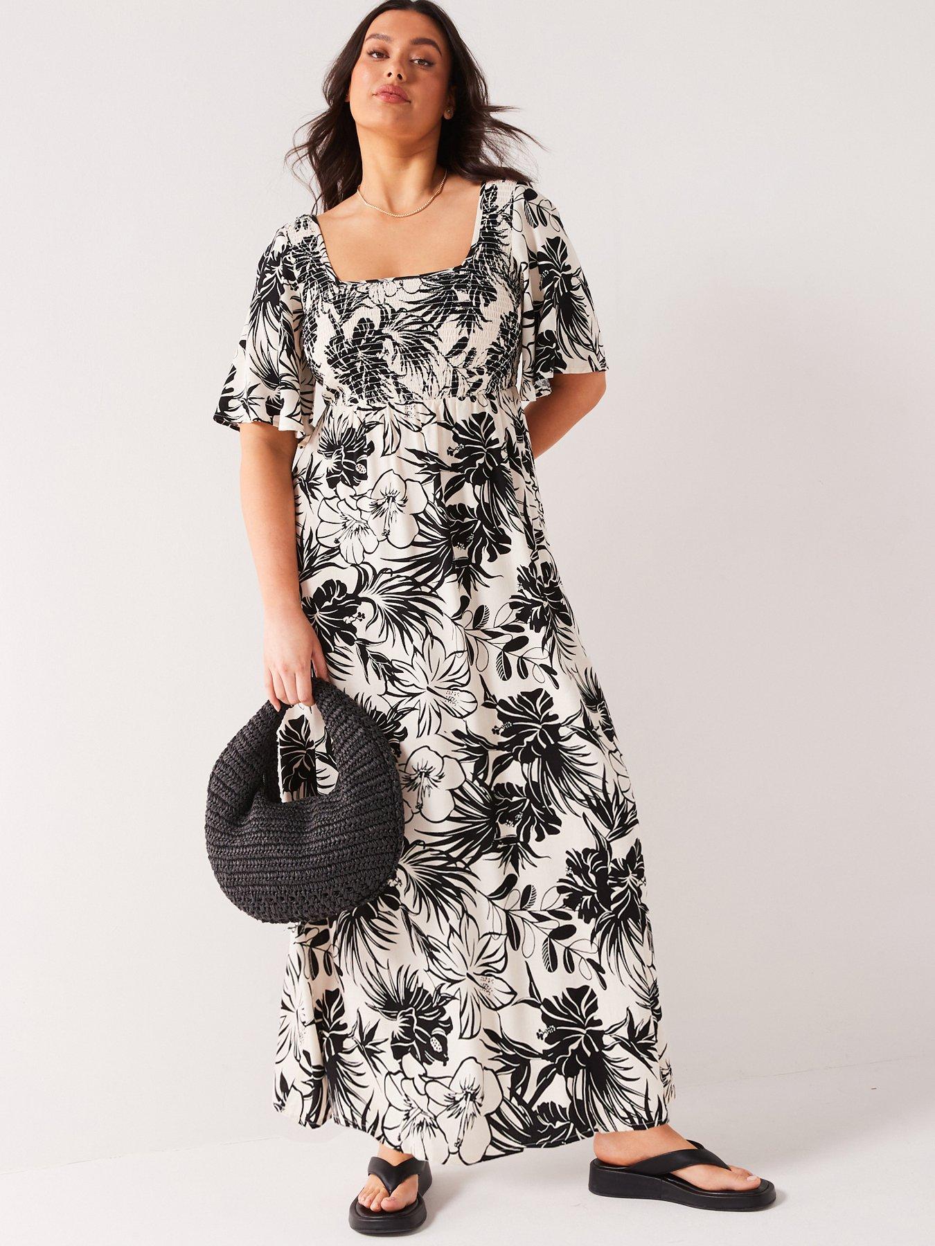 v-by-very-curve-angel-sleeve-midaxi-dress-print