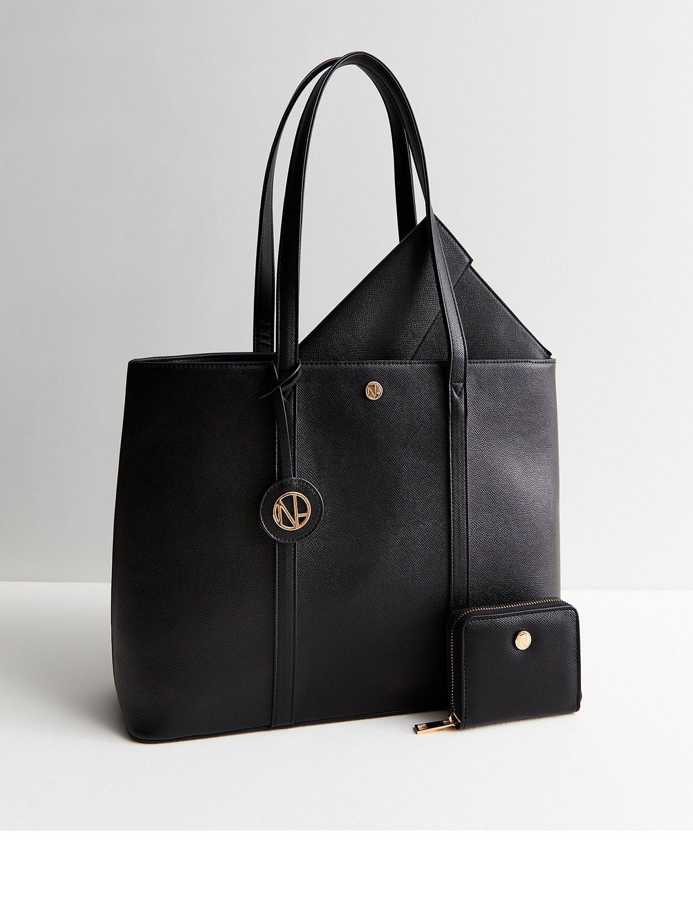 Leather look best sale tote bag