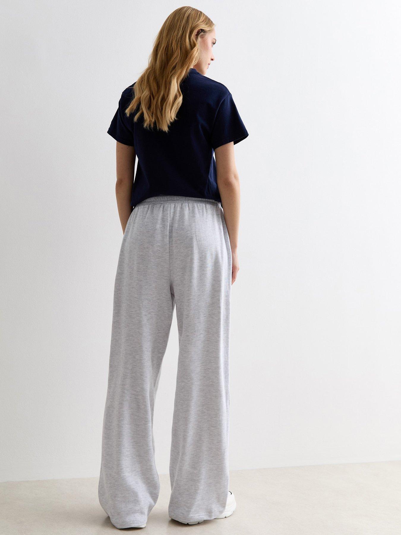 New Look Grey Jersey Wide Leg Joggers | Very.co.uk