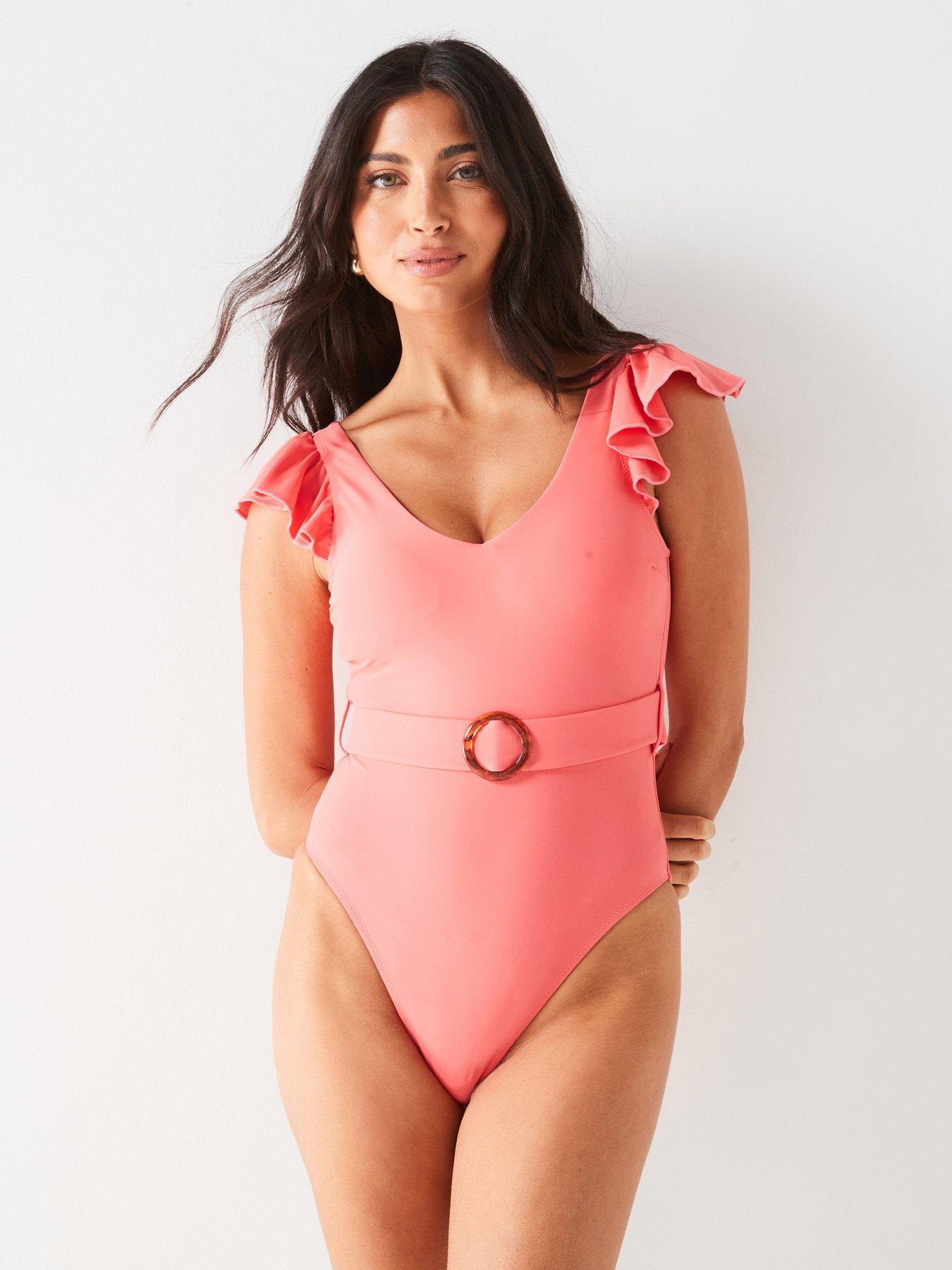 Plain pink swimsuit online