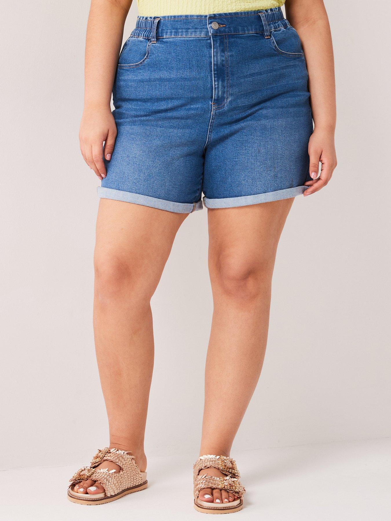 Elasticated Waist Stretch Denim Short