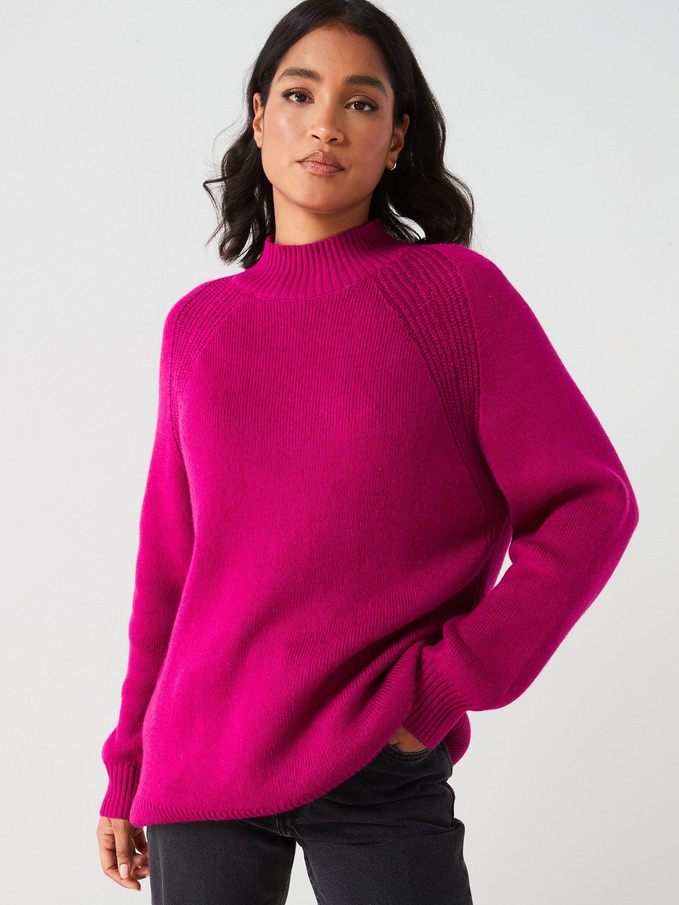 High neck ribbed on sale sweater