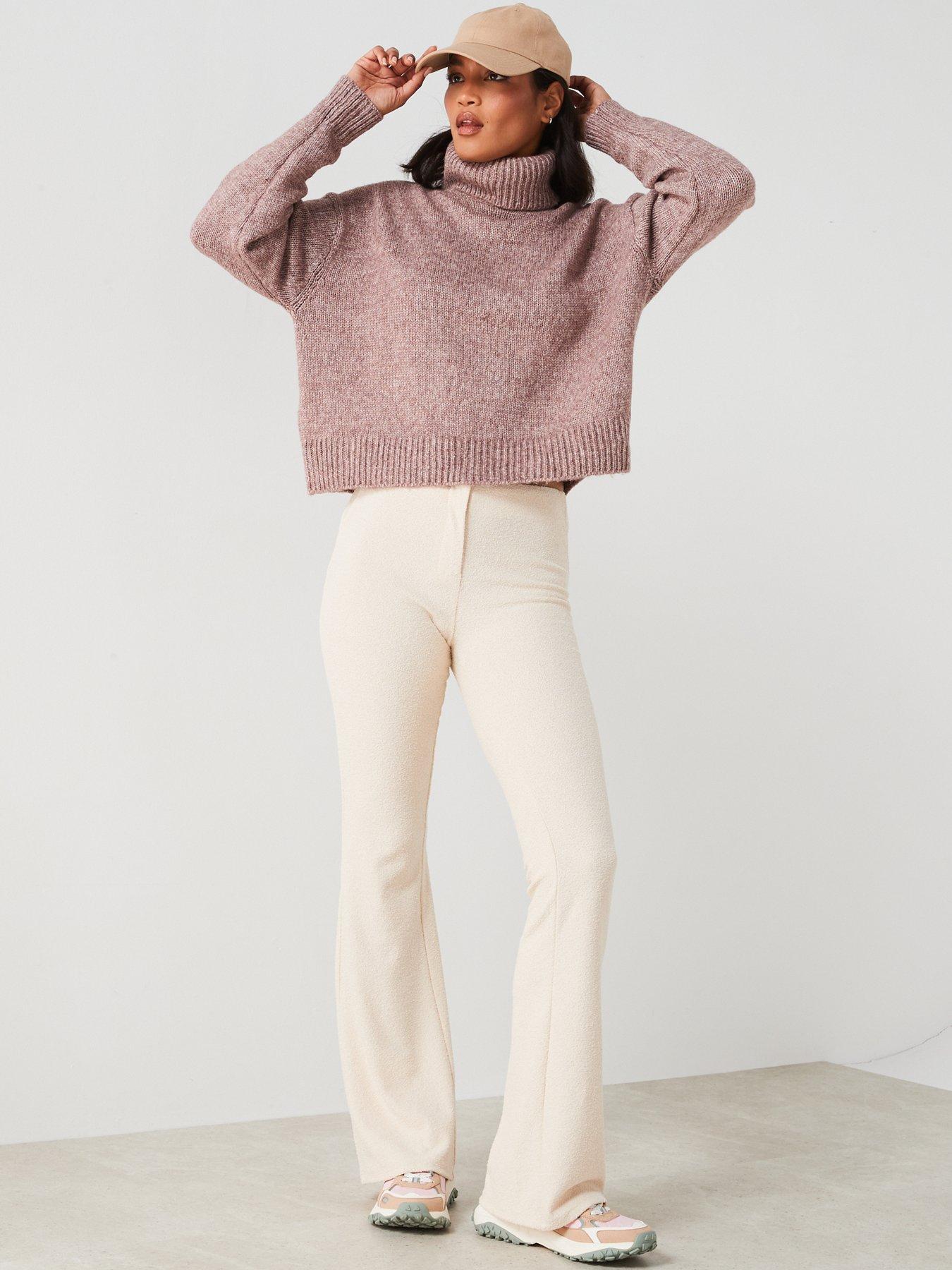 Mango Turtleneck Knitted Jumper Light Pink Very