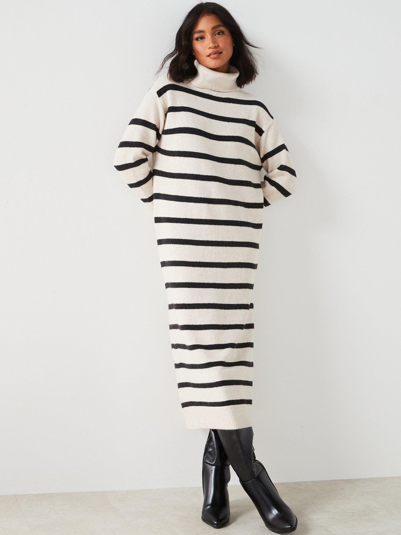 Mango striped midi dress clearance