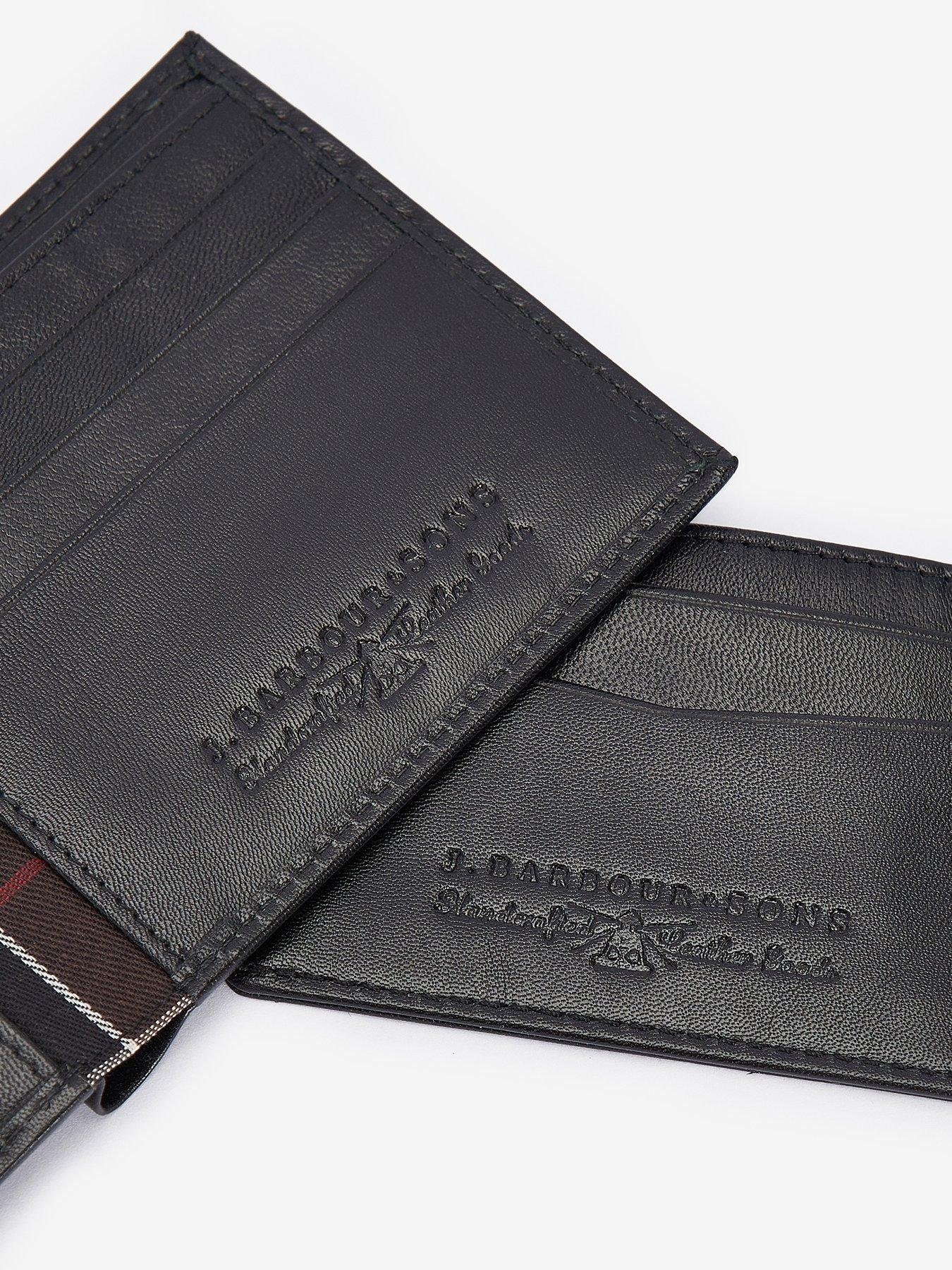 Barbour Cairnwell Leather Wallet & Cardholder Gift Set - Dark Blue ...