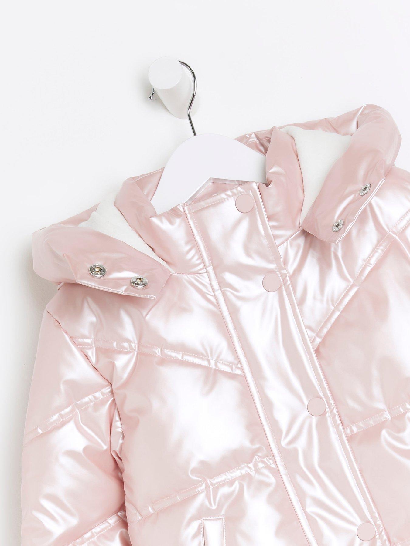 River island pink puffer jacket online