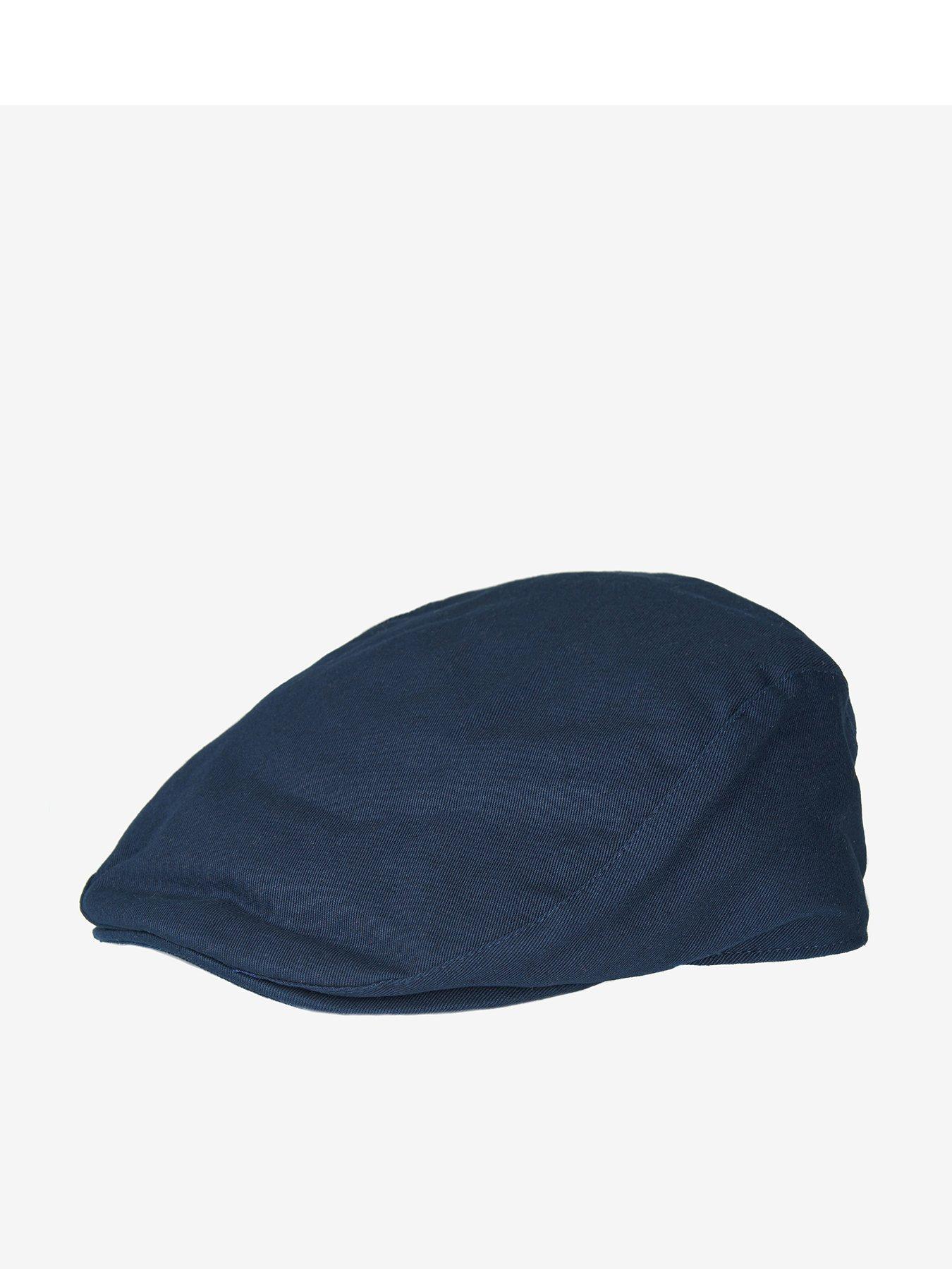 undefined Finnean Cotton Flat Cap - Navy