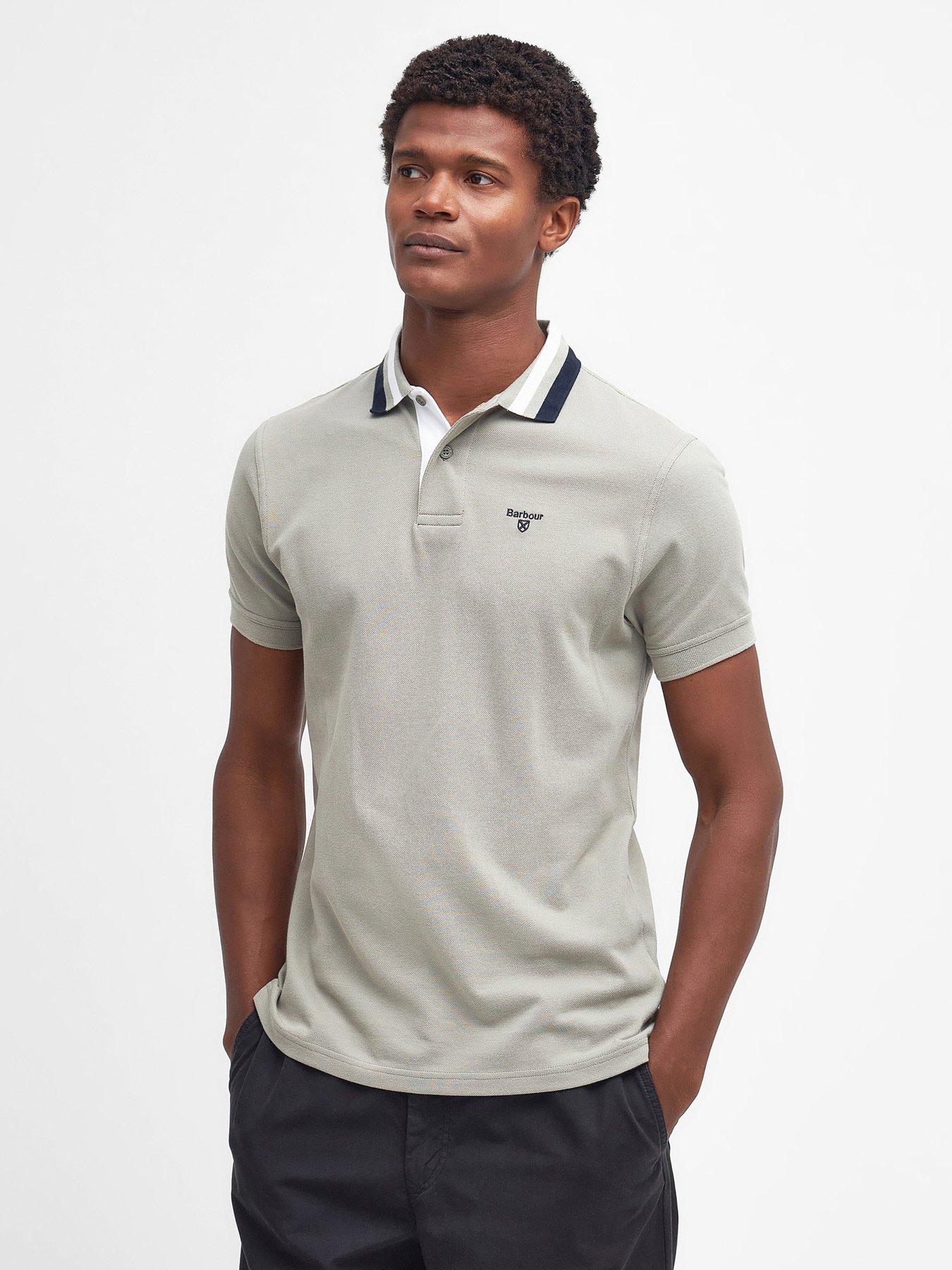 Barbour Hawkeswater Tipped Collar Tailored Fit Polo Shirt - Khaki ...