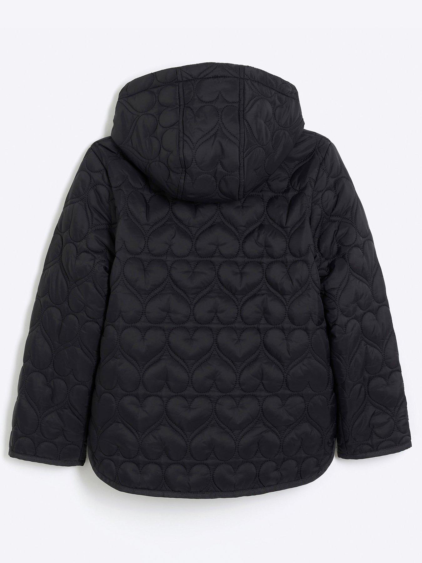 Girls black quilted jacket best sale