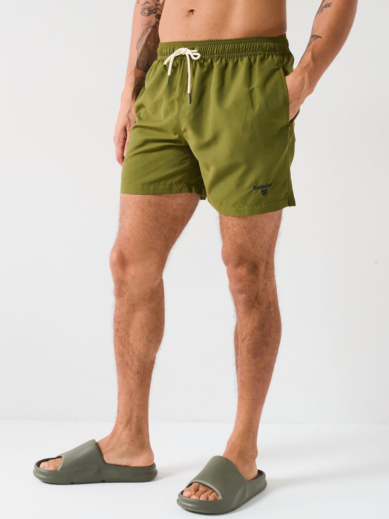 Barbour: Staple Small Logo 5' Swim Shorts - Green