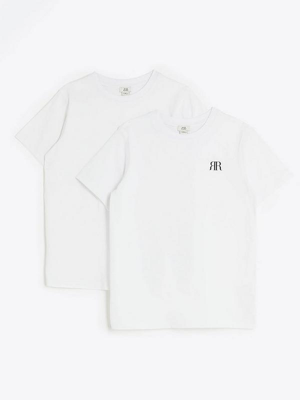 River Island Boys RI T-Shirt 2 Pack - White | Very.co.uk