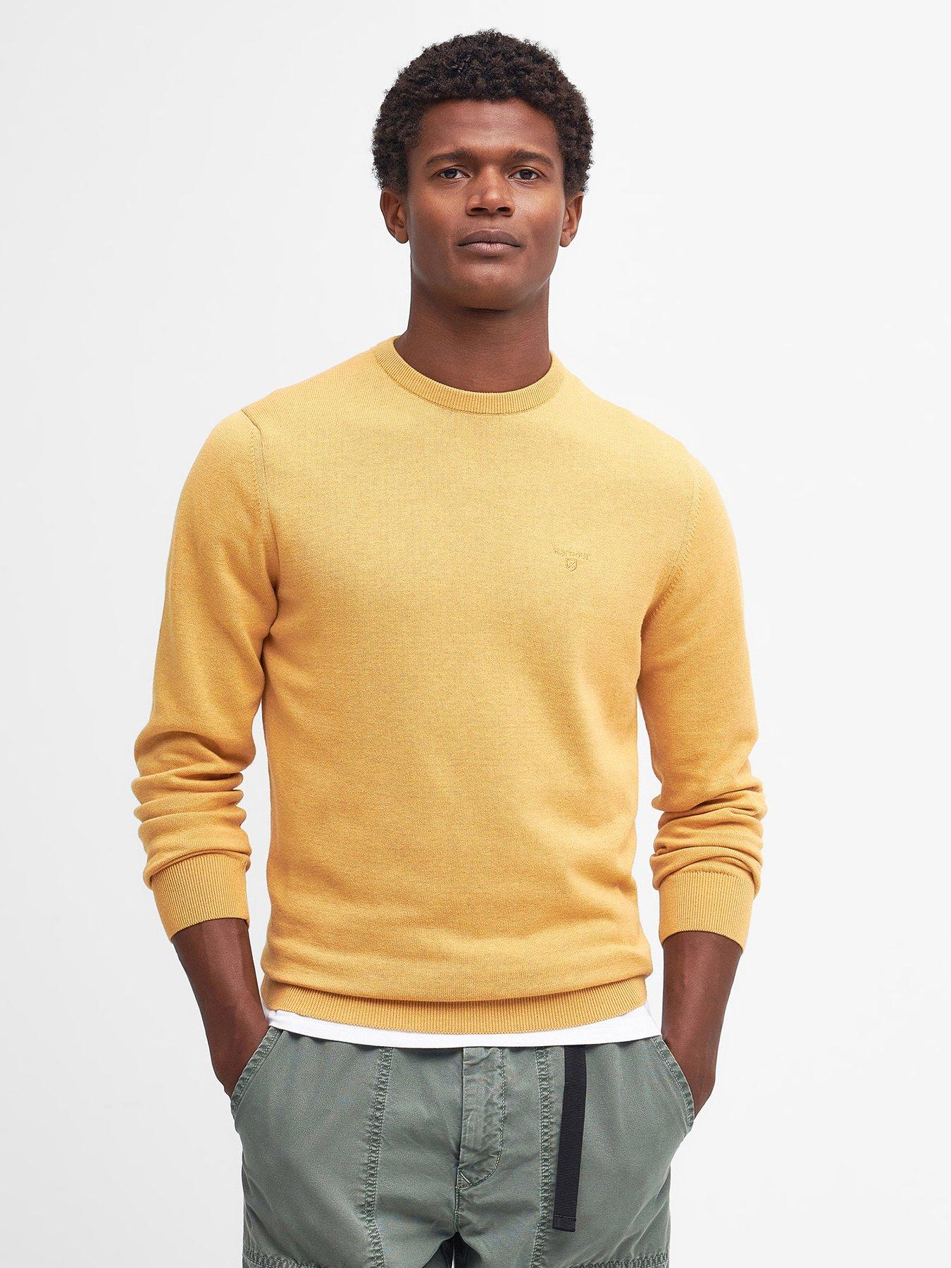 Barbour Pima Cotton Crew Neck Jumper Bright Yellow Very