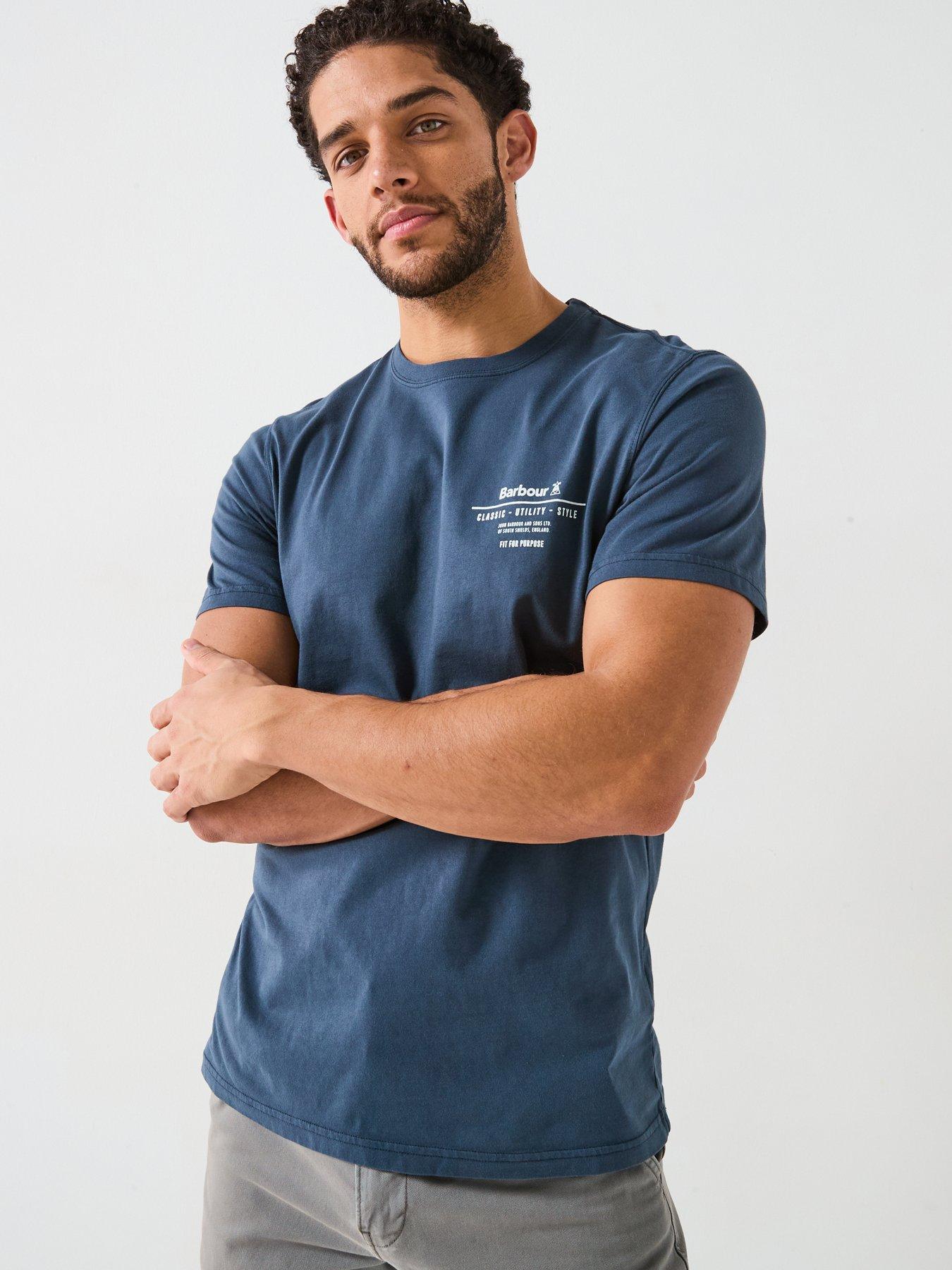 undefined Short Sleeve Chest Logo T-Shirt - Navy