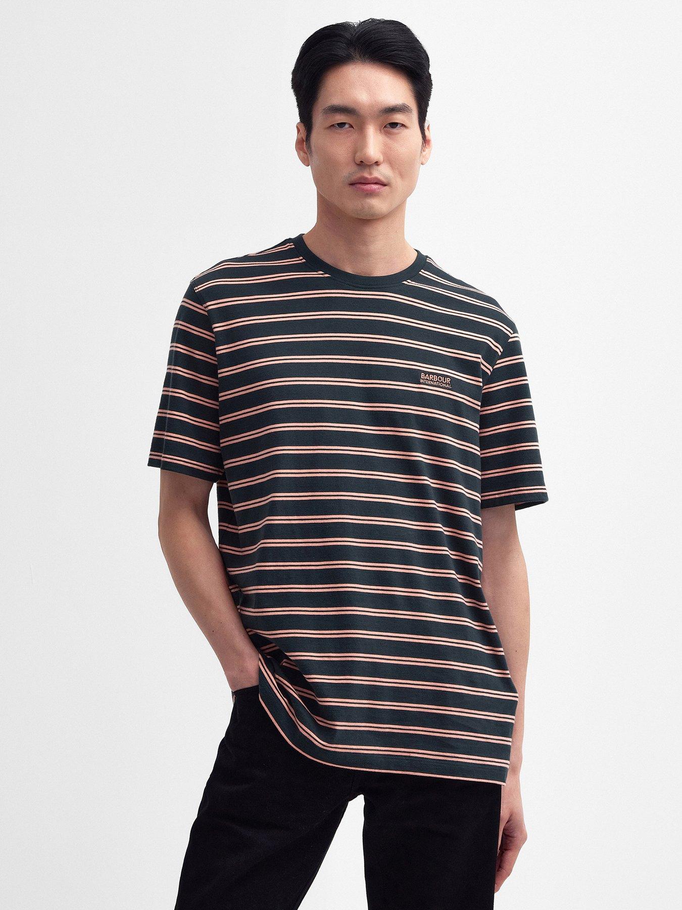 Barbour International Short Sleeve Stripe Relaxed T-Shirt - Dark Green ...