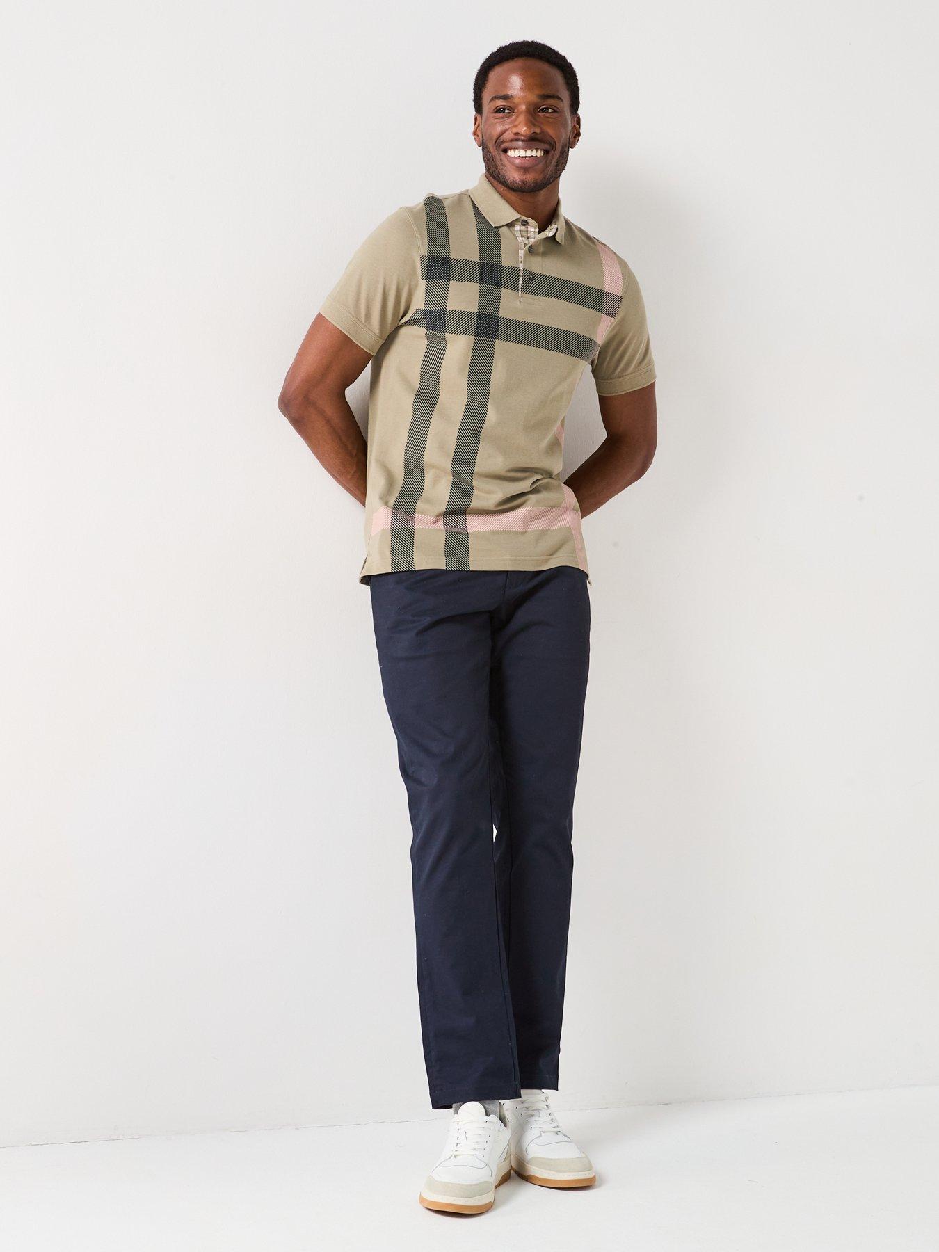 Image 3 of 5 of Barbour Blaine Large Check Tailored Fit Polo Shirt - Green