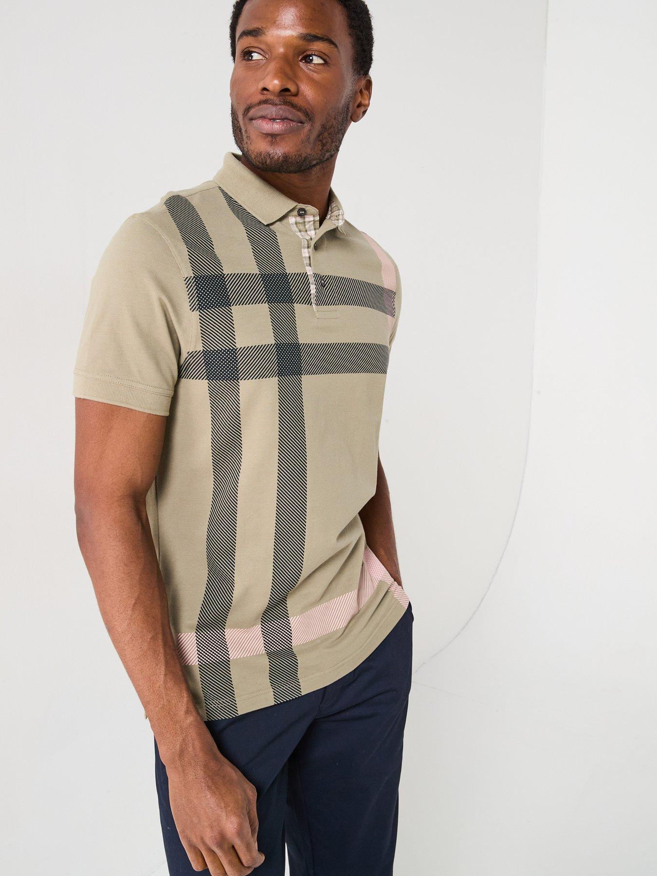 Image 4 of 5 of Barbour Blaine Large Check Tailored Fit Polo Shirt - Green