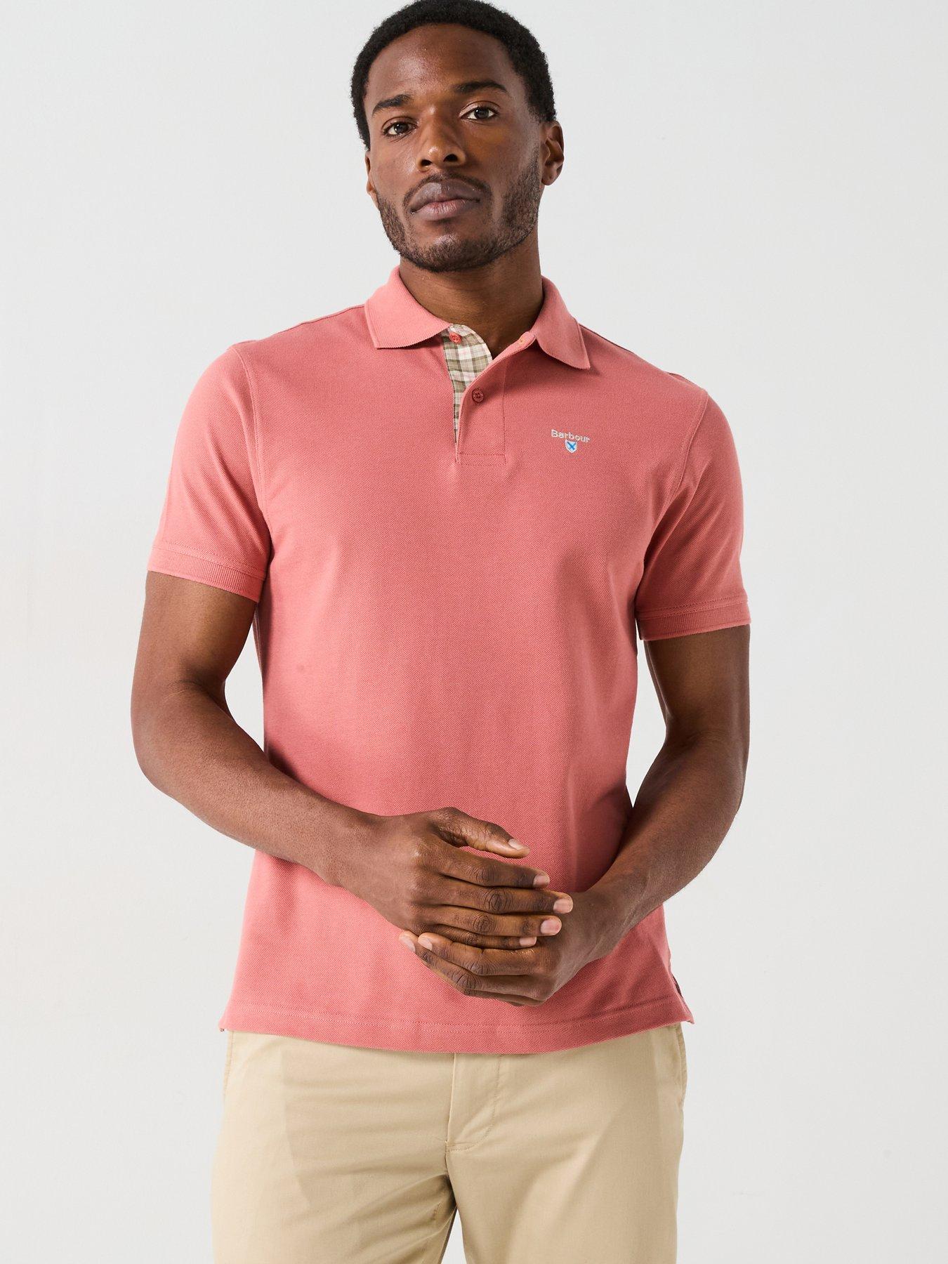 Barbour Tartan Pique Regular Fit Polo Shirt, Pink, Size 3Xl, Men