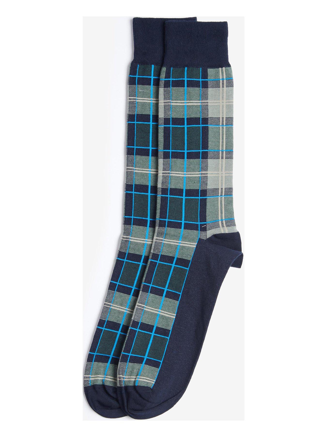 Barbour Single Pair Blyth Tartan Socks - Dark Blue | Very