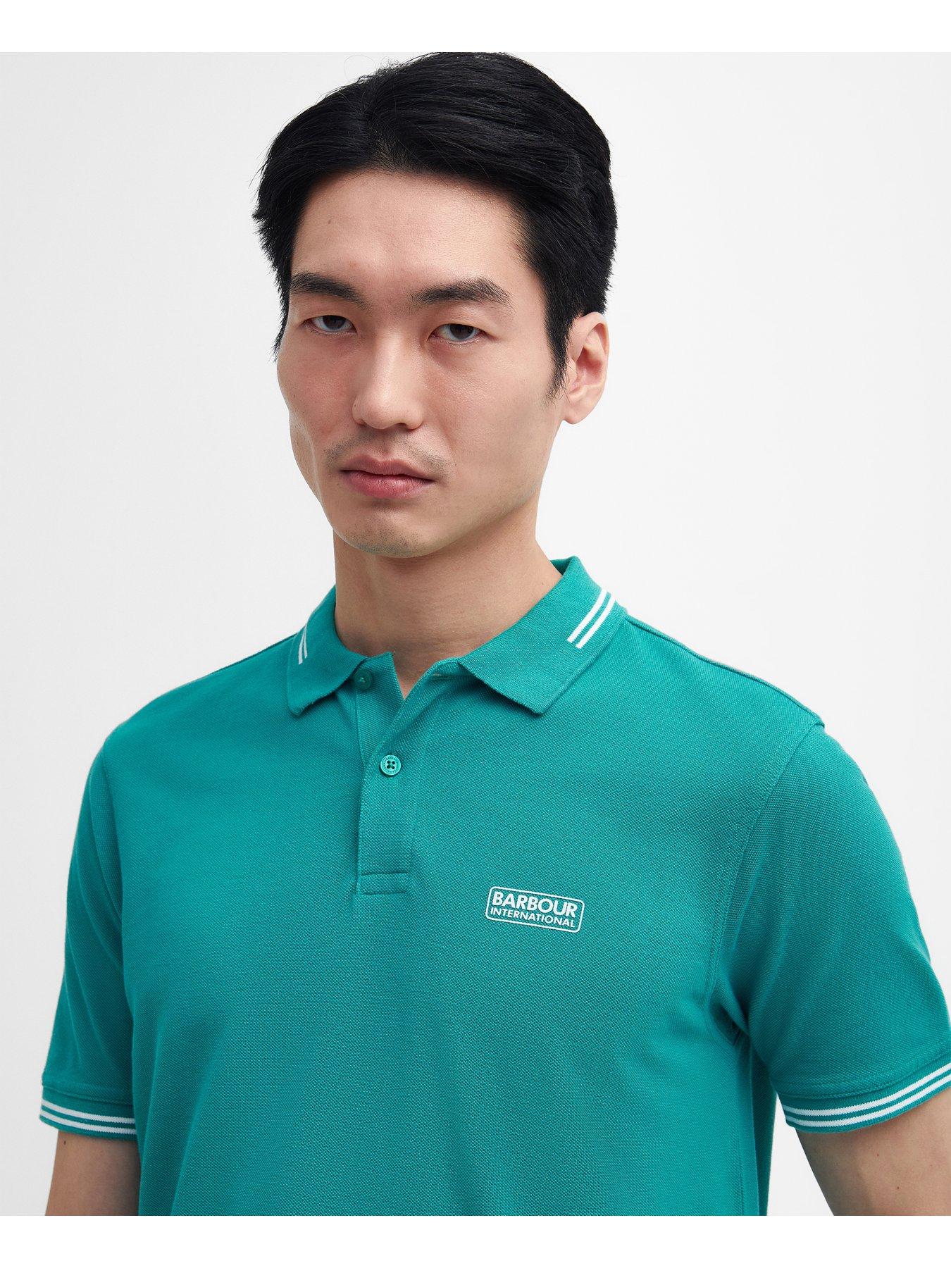 Barbour International Essential Tipped Tailored Polo Shirt - Green ...