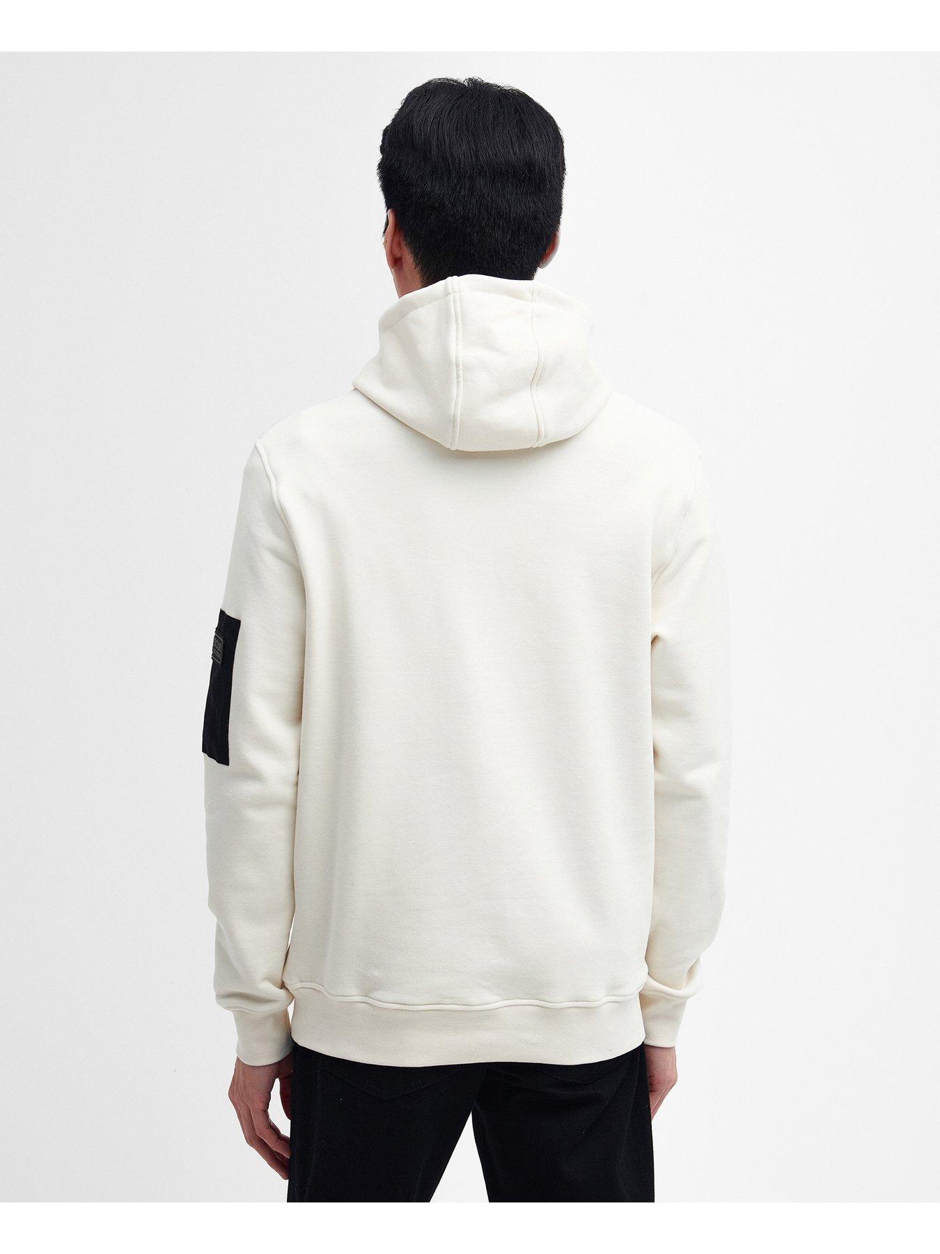 Barbour International Tempo Patch Pocket Hoodie - Cream | Very.co.uk