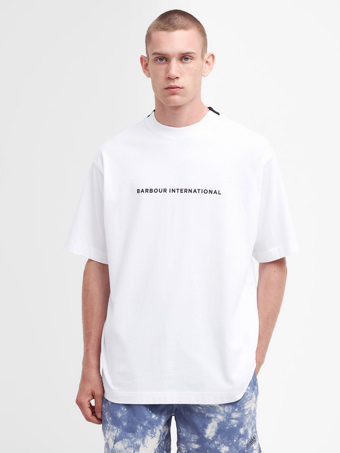 Barbour International Chest Logo Oversized T-Shirt - White | Very.co.uk