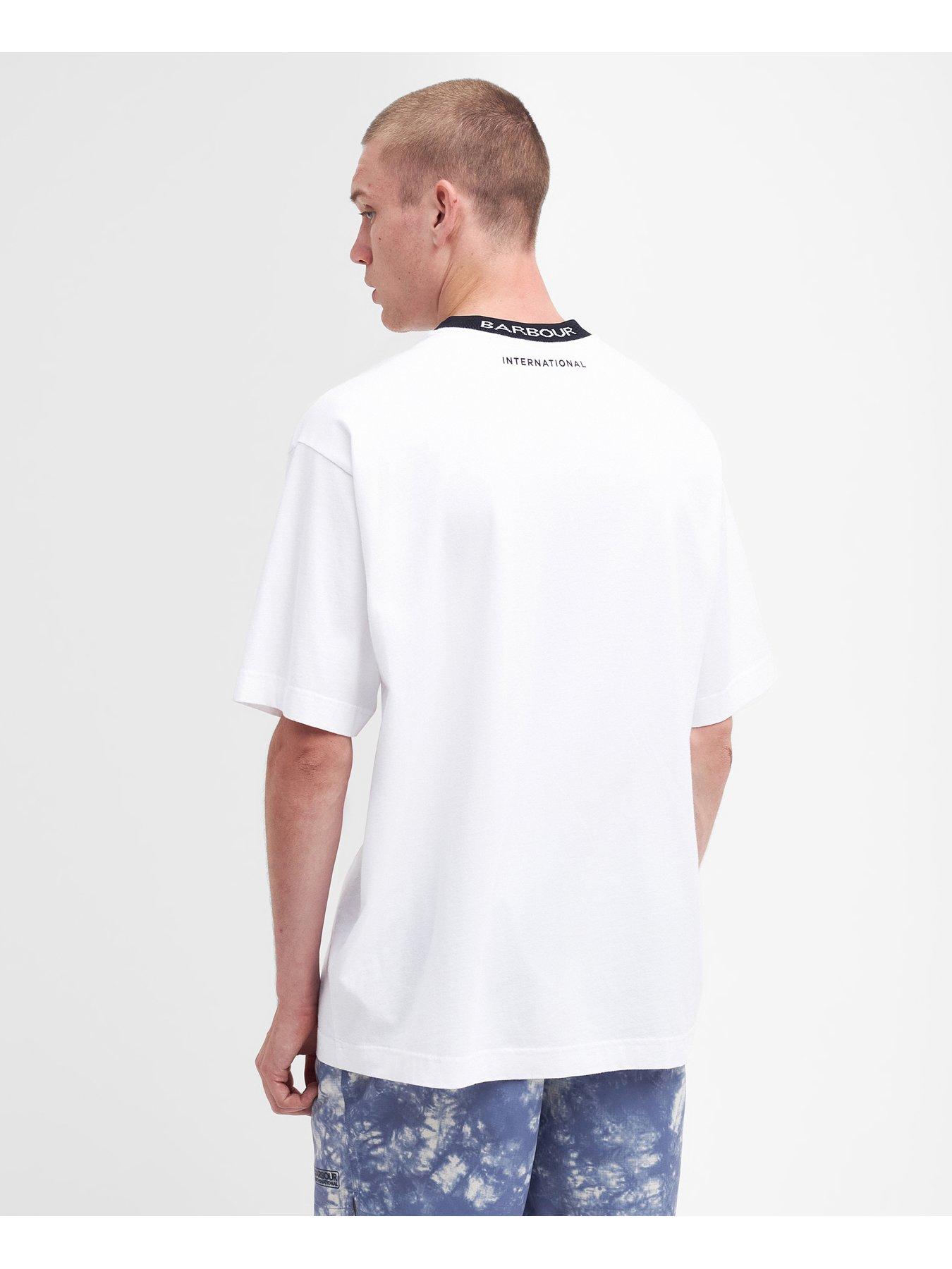 Barbour International Chest Logo Oversized T-Shirt - White | Very.co.uk