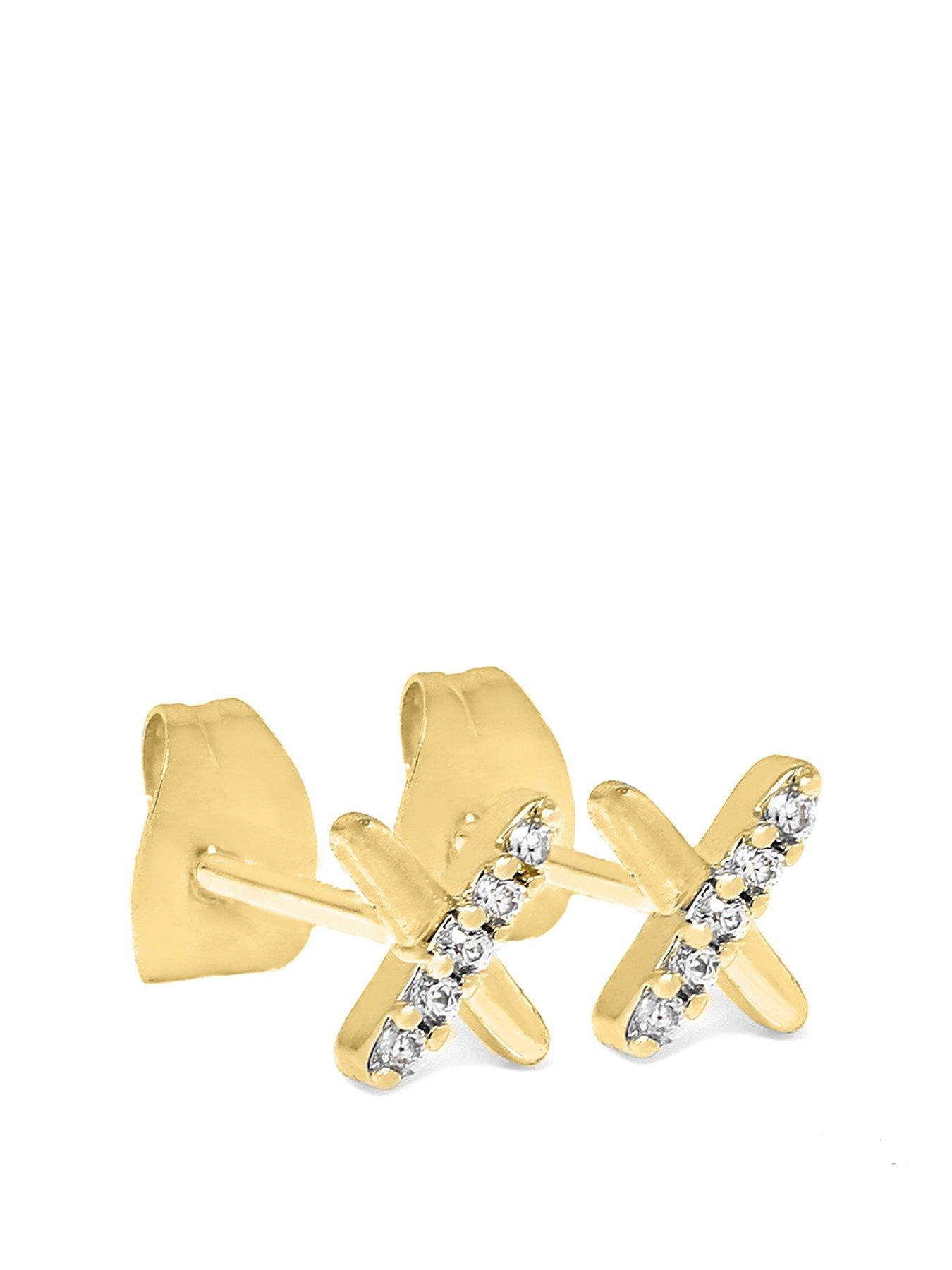 Product photograph of Say It With Kiss Earrings - Gold from very.co.uk