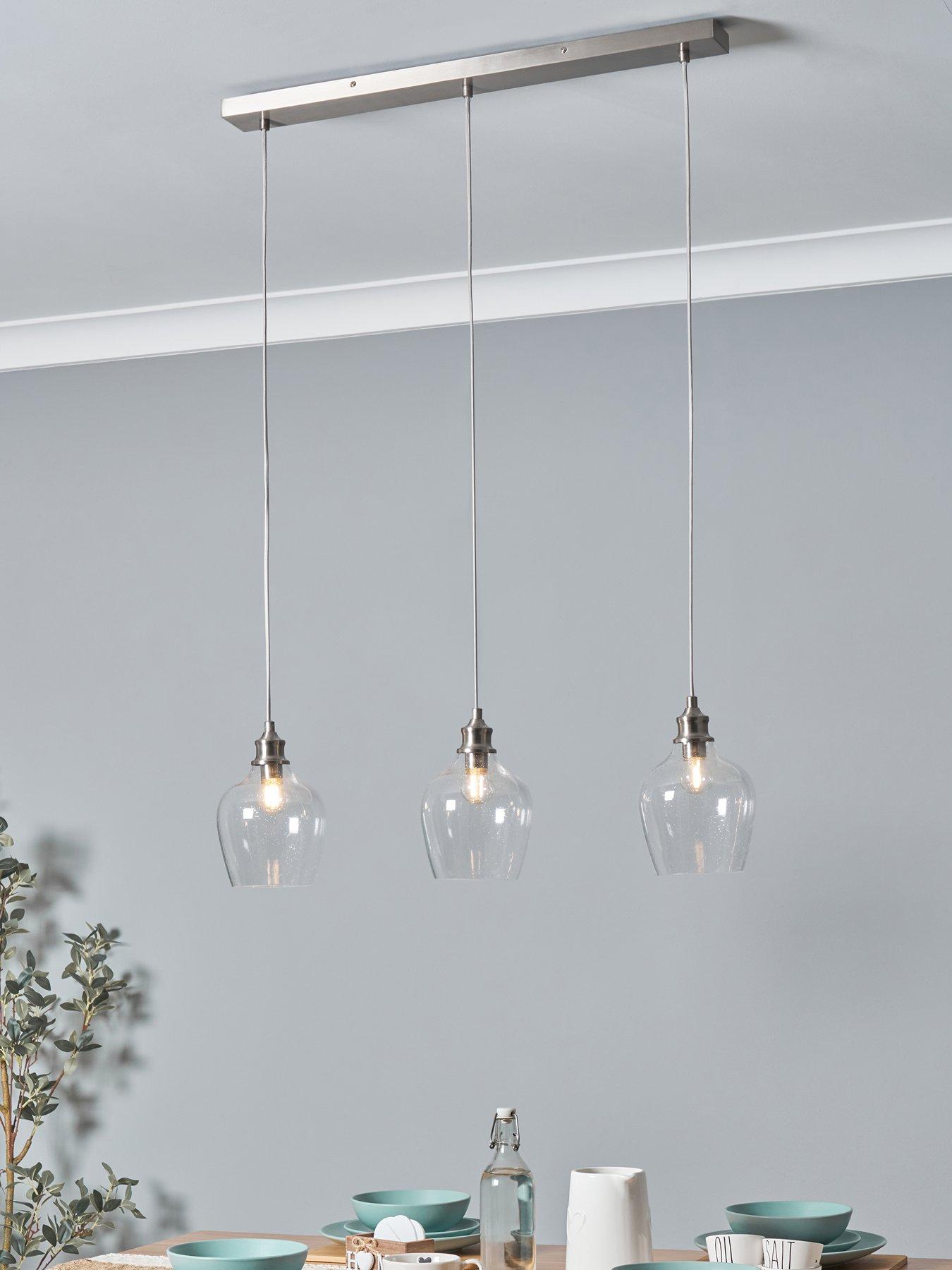 undefined Bubble Glass 3 Light Diner Bar