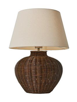 Product photograph of Very Home Wicker Table Lamp from very.co.uk
