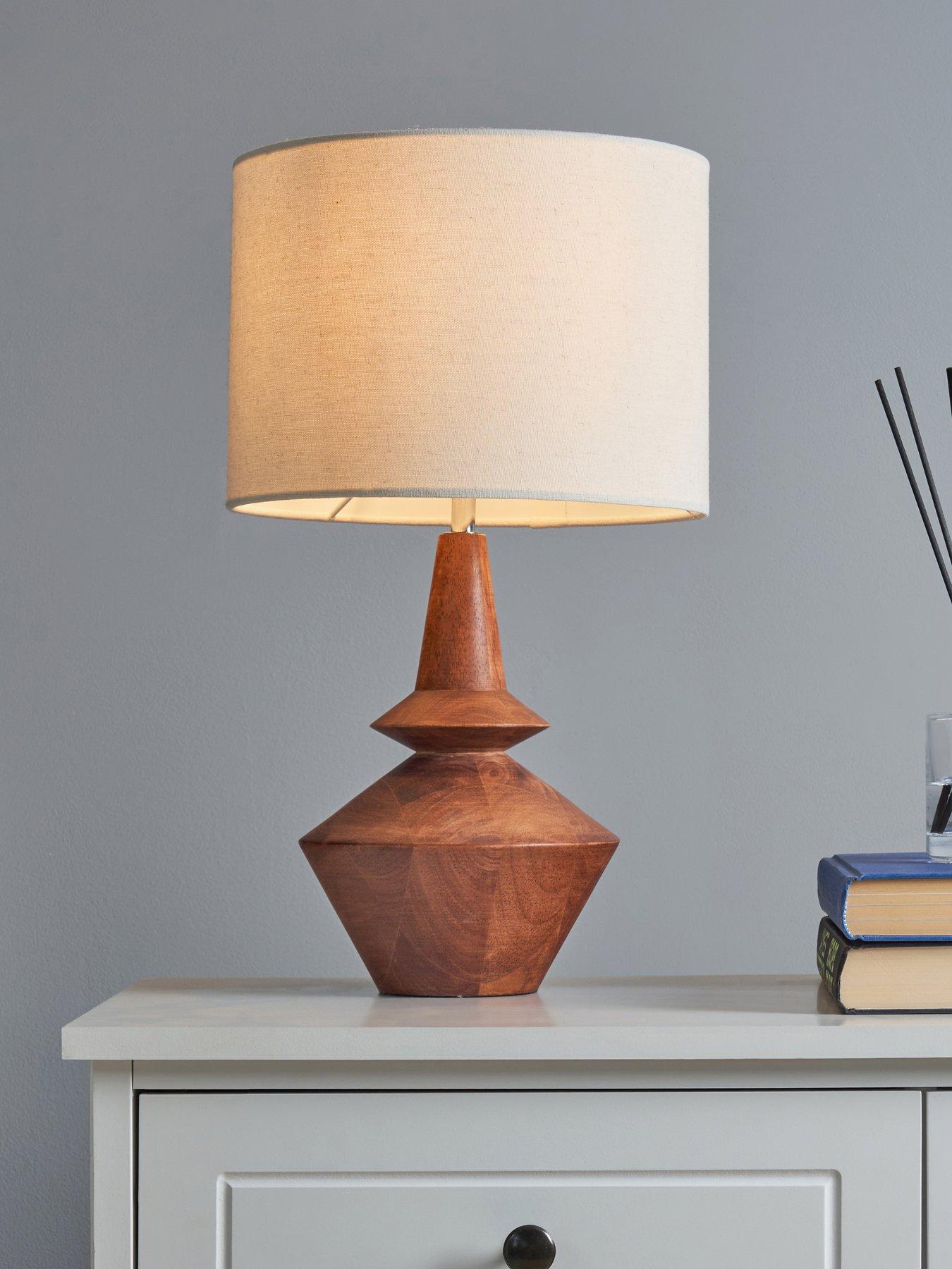 Product photograph of Very Home Mango Wood Table Lamp from very.co.uk