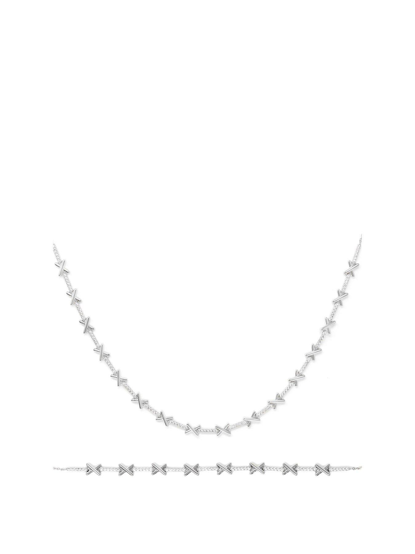 undefined Kiss Tennis Necklace and Bracelet Set