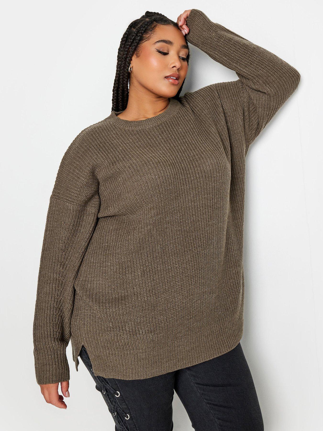 Image 1 of 4 of Yours Ribbed Drop Shoulder Solid Mocha