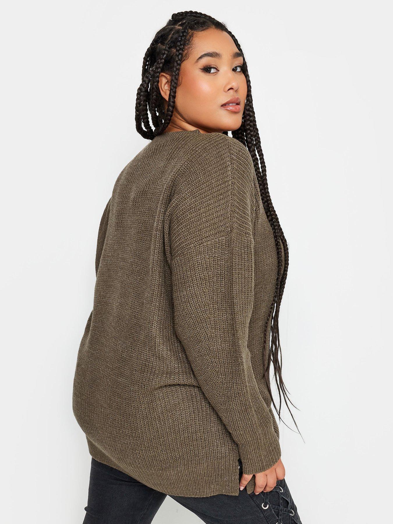 Image 2 of 4 of Yours Ribbed Drop Shoulder Solid Mocha
