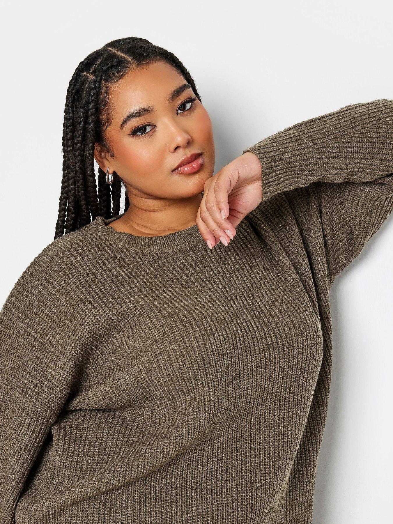 Image 4 of 4 of Yours Ribbed Drop Shoulder Solid Mocha