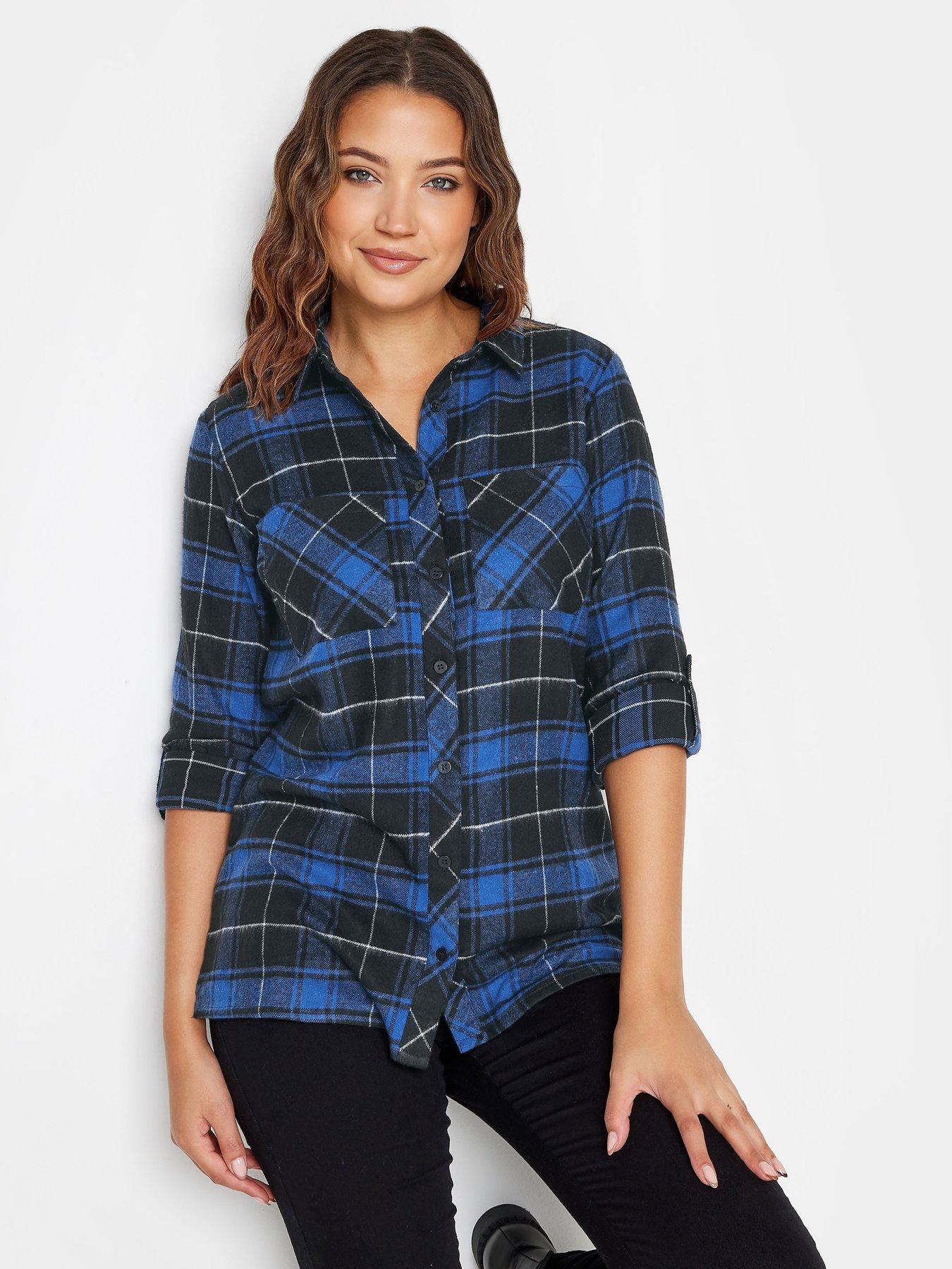 Long checked 2025 shirt womens