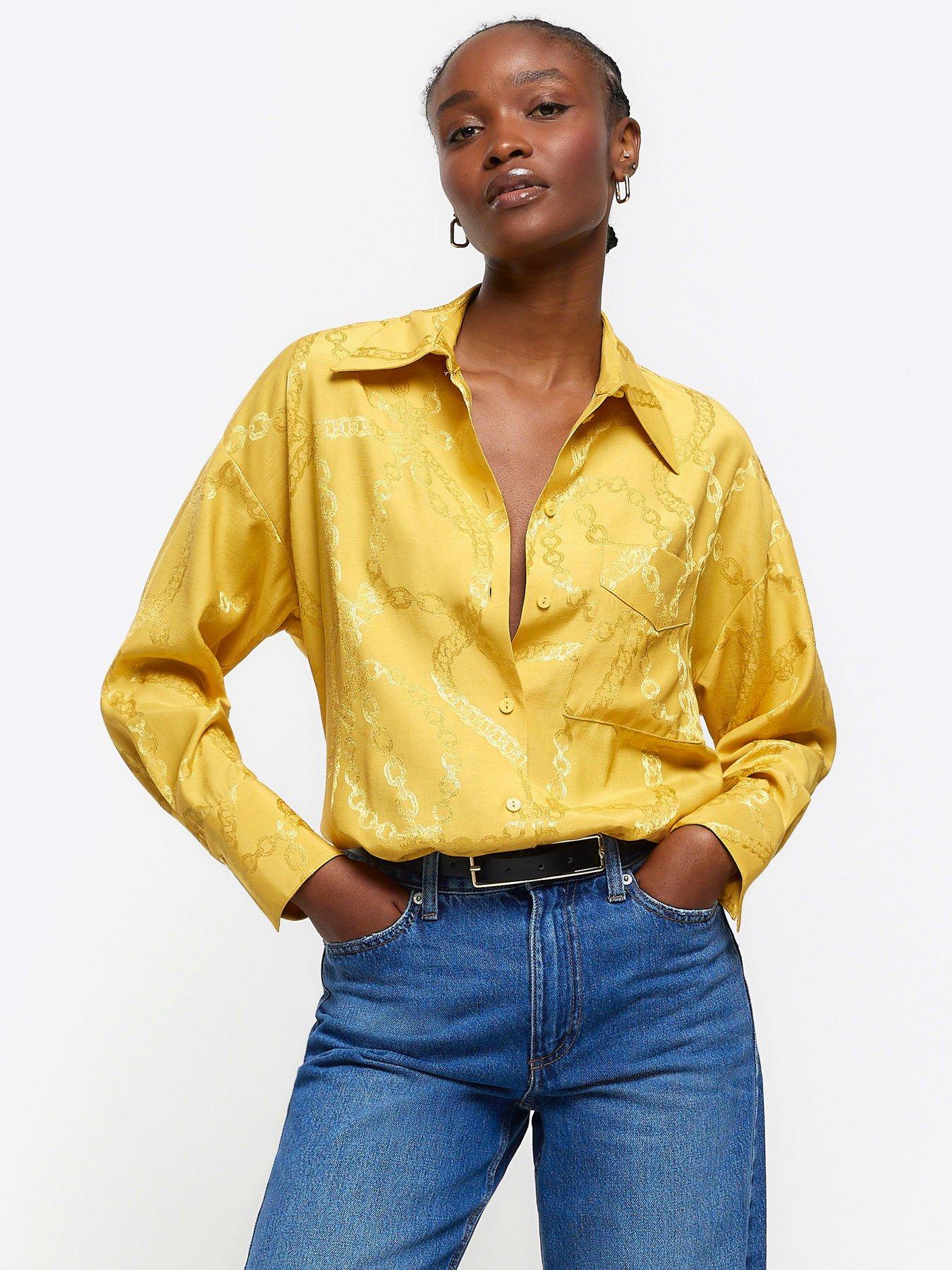 satin yellow shirt