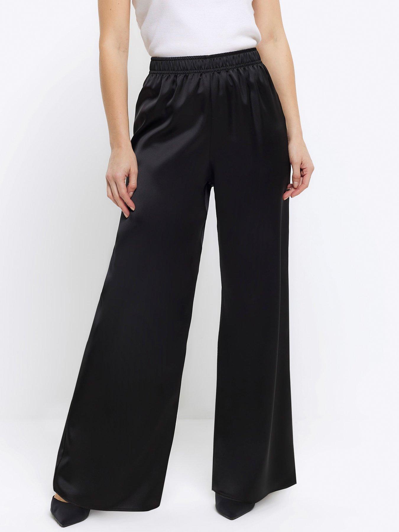 Long Tall Sally Ponte Trouser With Tie Waist 36inch - Black