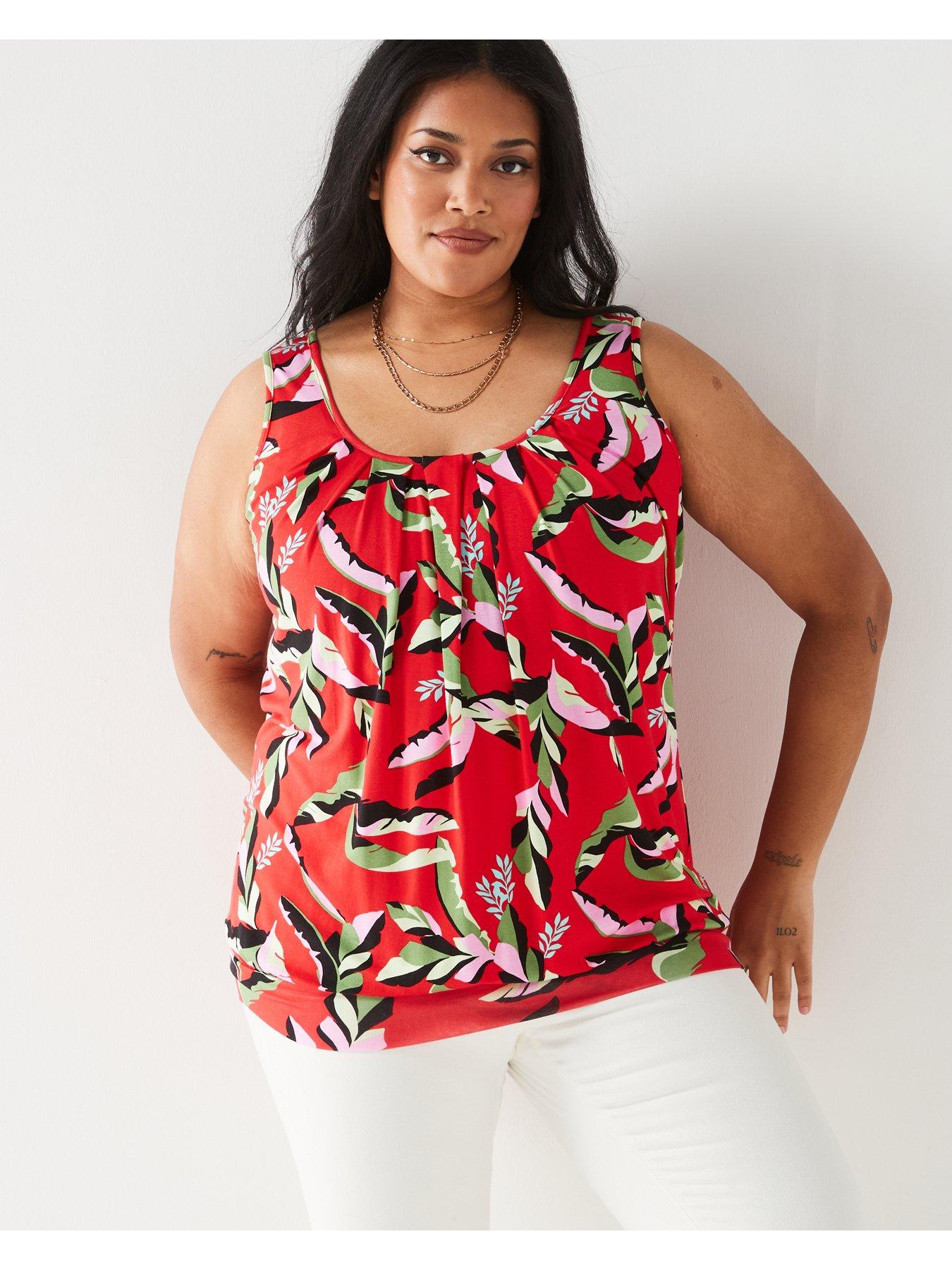 Tulip Hem Vest Top in Chili Print main image 1