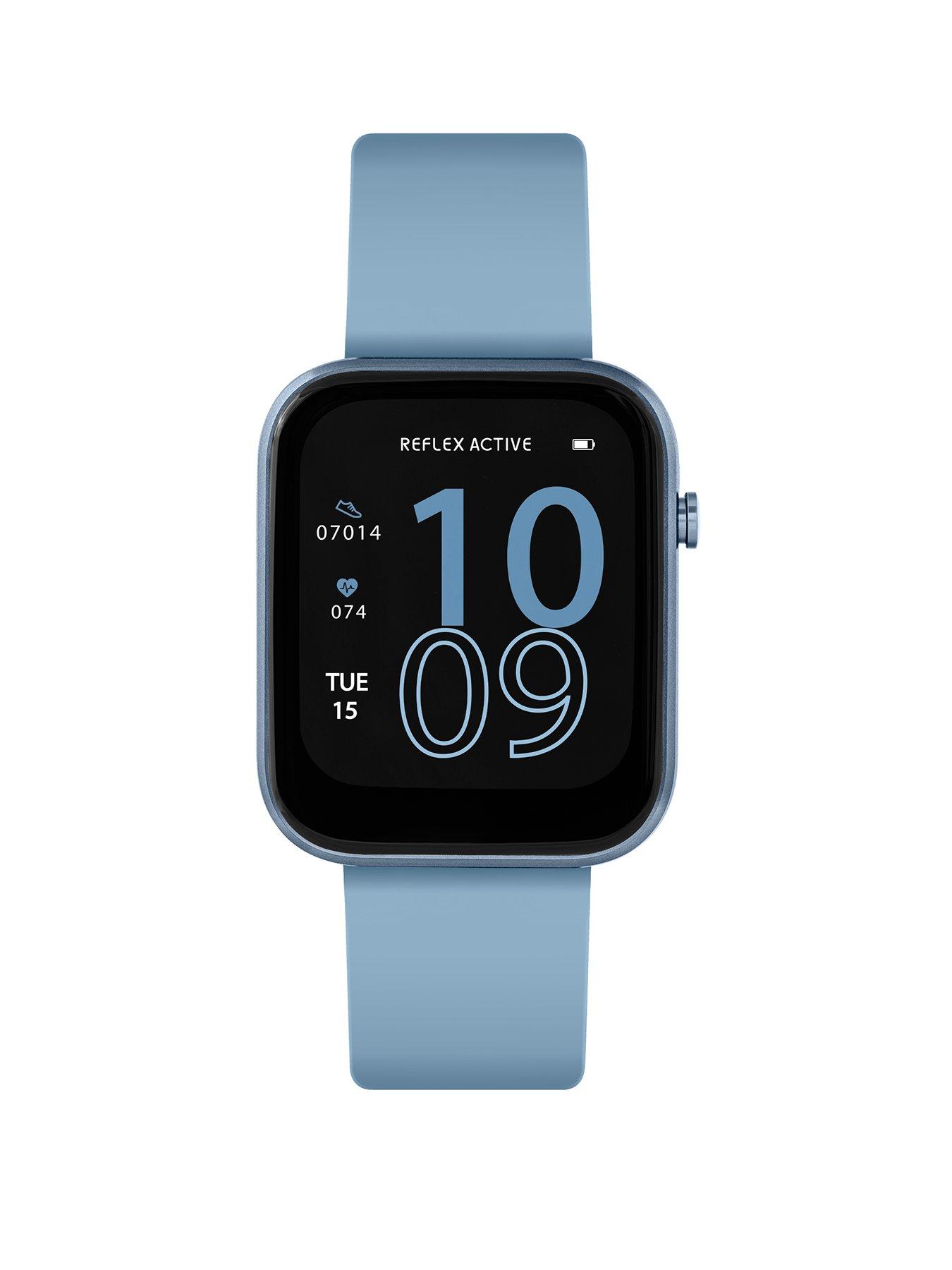 Product photograph of Reflex Active Series 12 Denim Strap Smart Watch from very.co.uk